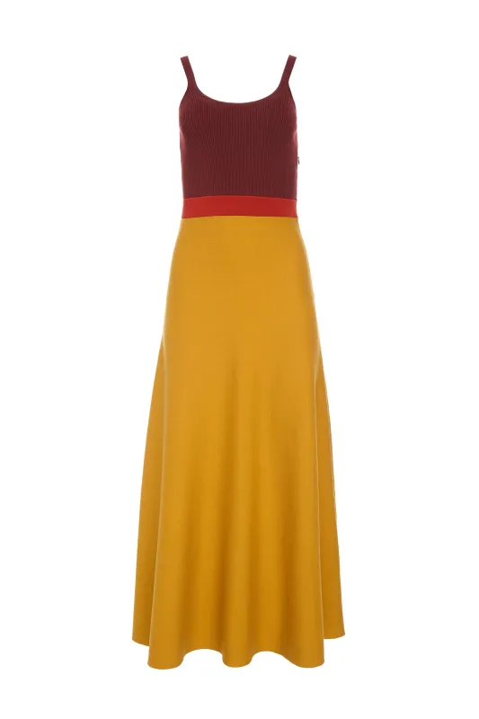 Flaminius Knit Midi Dress in Golden Birch Merino Wool made by Gabriela Hearst
