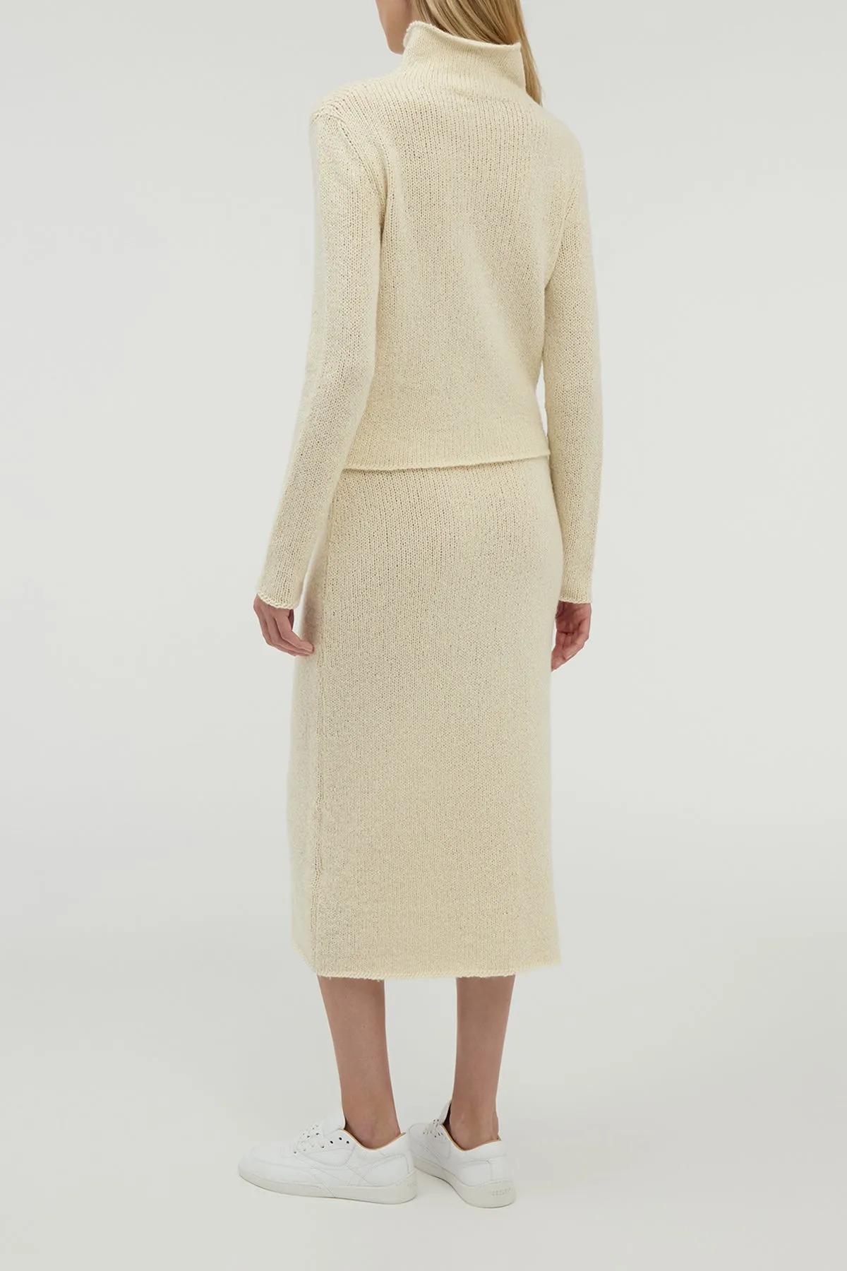 Dorcas Knit Midi Skirt in Ivory Cashmere sold by Gabriela Hearst product image thumbnail 4
