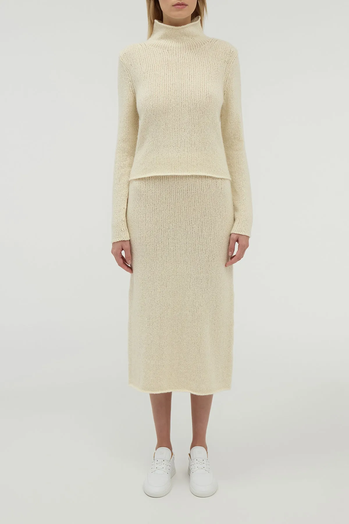 Dorcas Knit Midi Skirt in Ivory Cashmere sold by Gabriela Hearst product image thumbnail 2