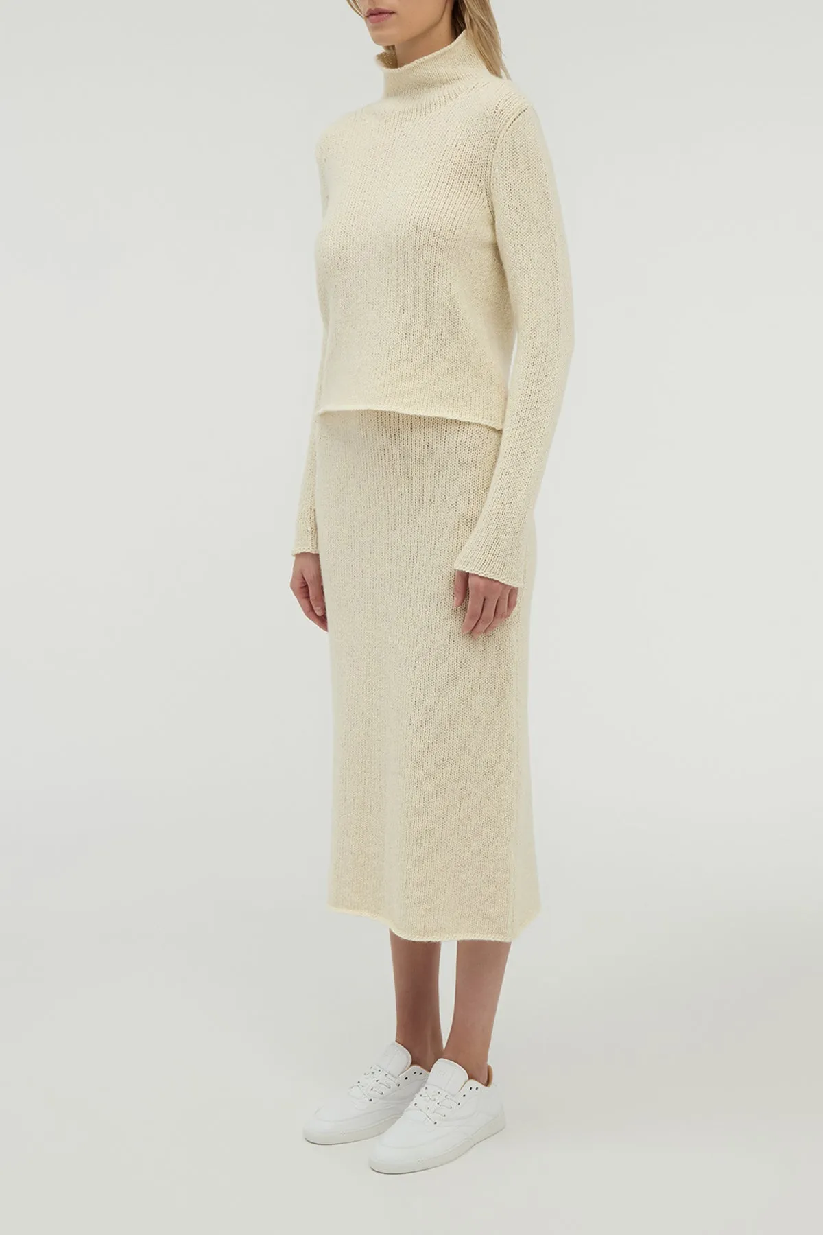 Dorcas Knit Midi Skirt in Ivory Cashmere sold by Gabriela Hearst product image thumbnail 3