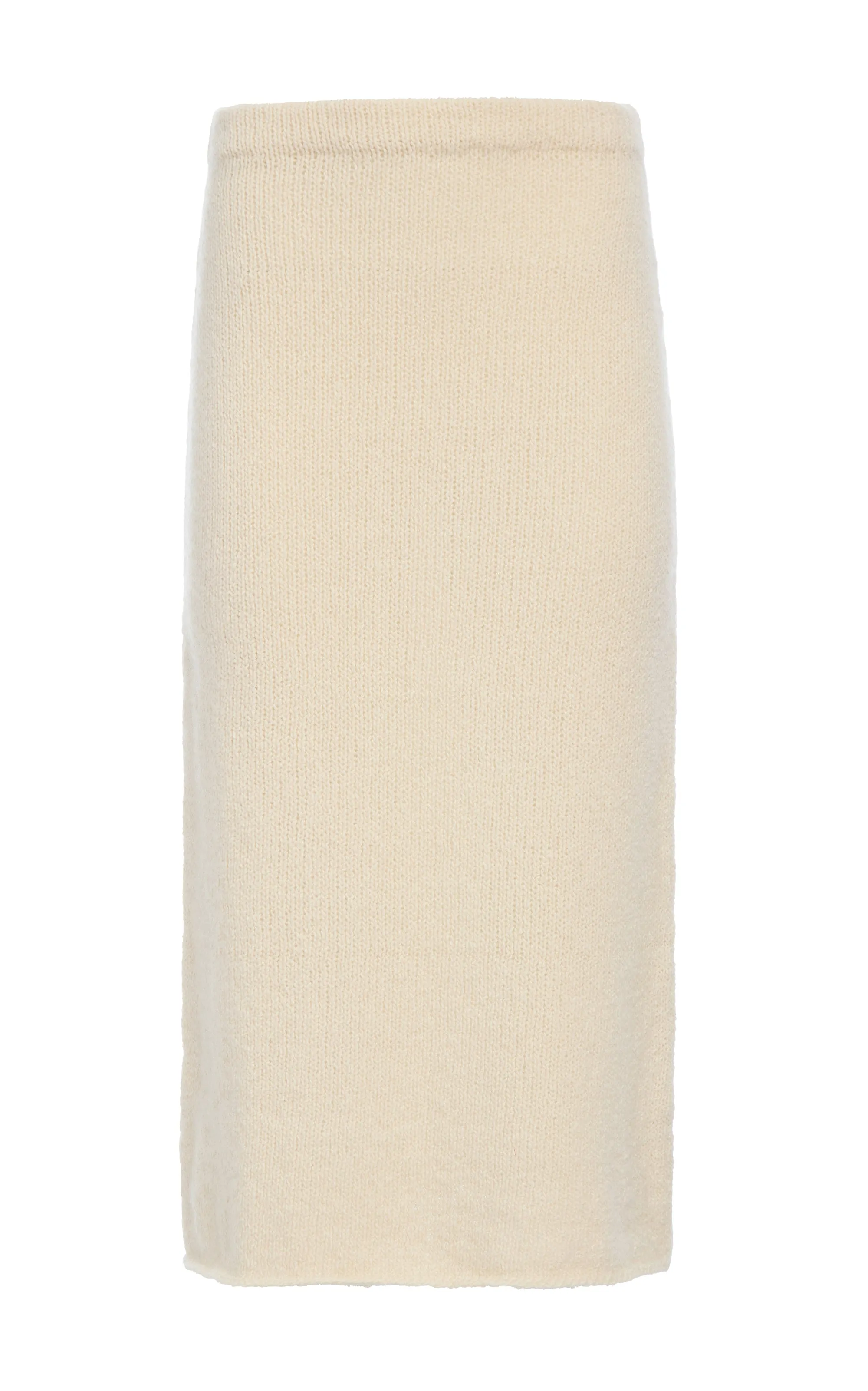 Dorcas Knit Midi Skirt in Ivory Cashmere sold by Gabriela Hearst