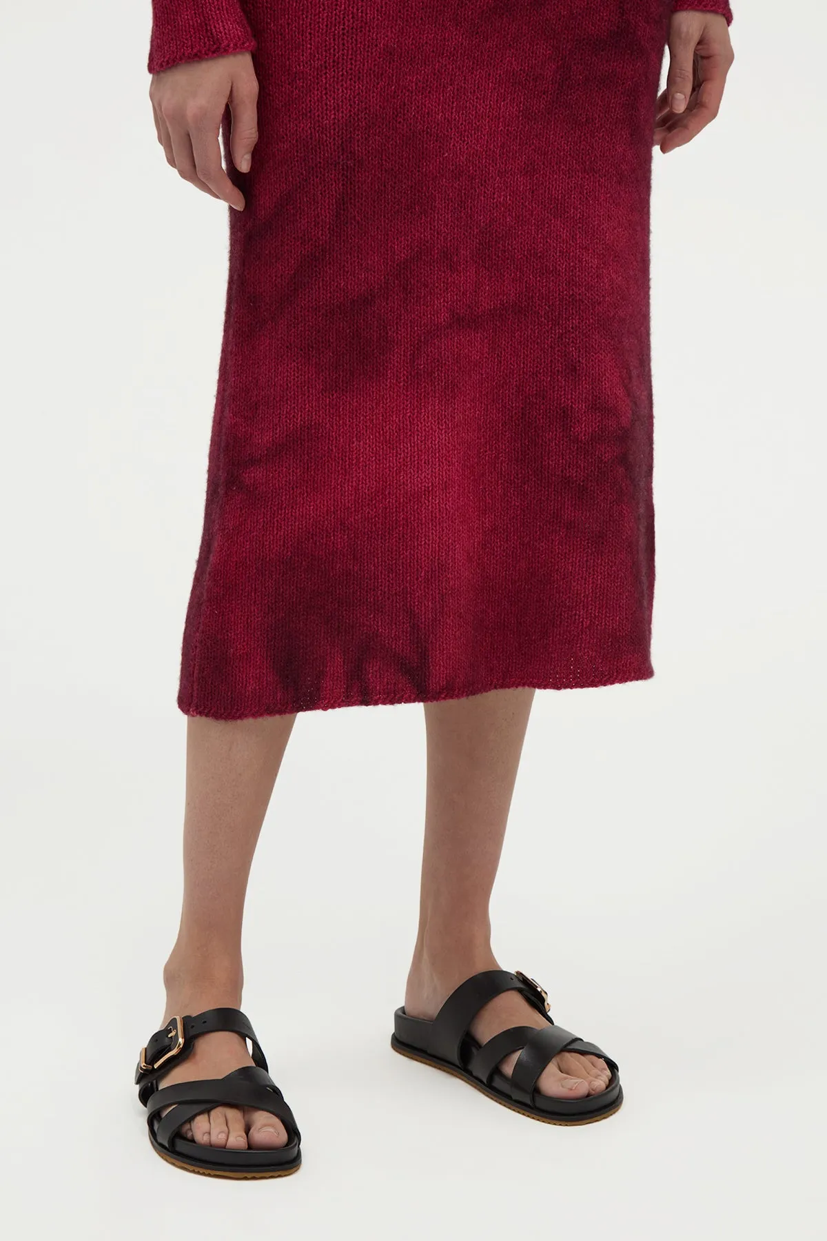 Dorcas Knit Midi Skirt in Bordeaux Cashmere sold by Gabriela Hearst product image thumbnail 5