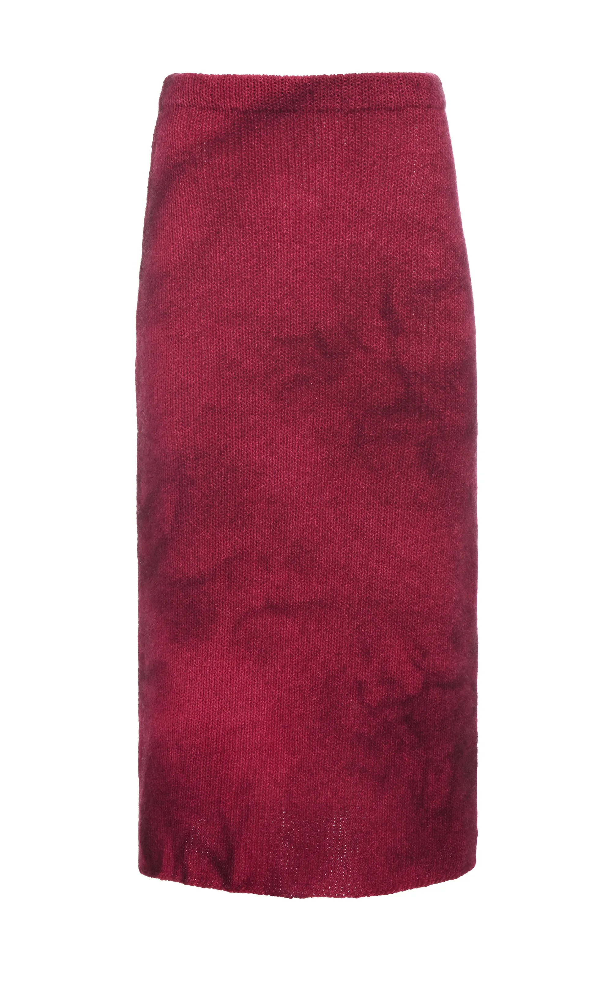 Dorcas Knit Midi Skirt in Bordeaux Cashmere sold by Gabriela Hearst