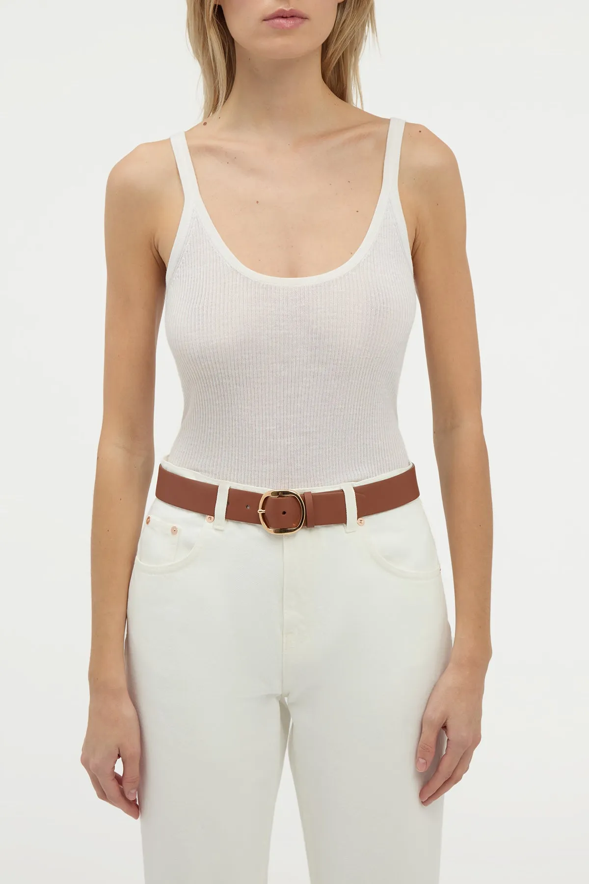 Cinxia Knit Tank Top in Ivory Cashmere Silk with Hemp sold by Gabriela Hearst product image thumbnail 4