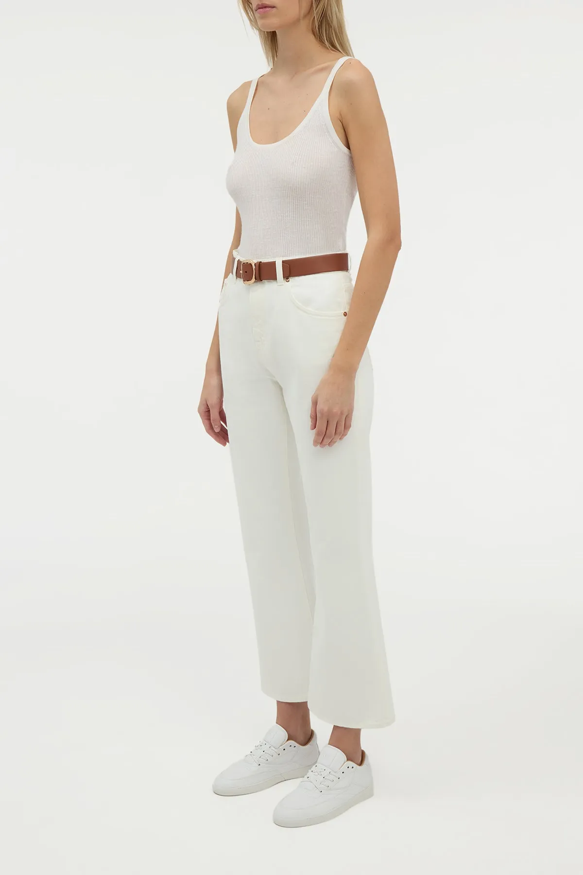 Cinxia Knit Tank Top in Ivory Cashmere Silk with Hemp sold by Gabriela Hearst product image thumbnail 3