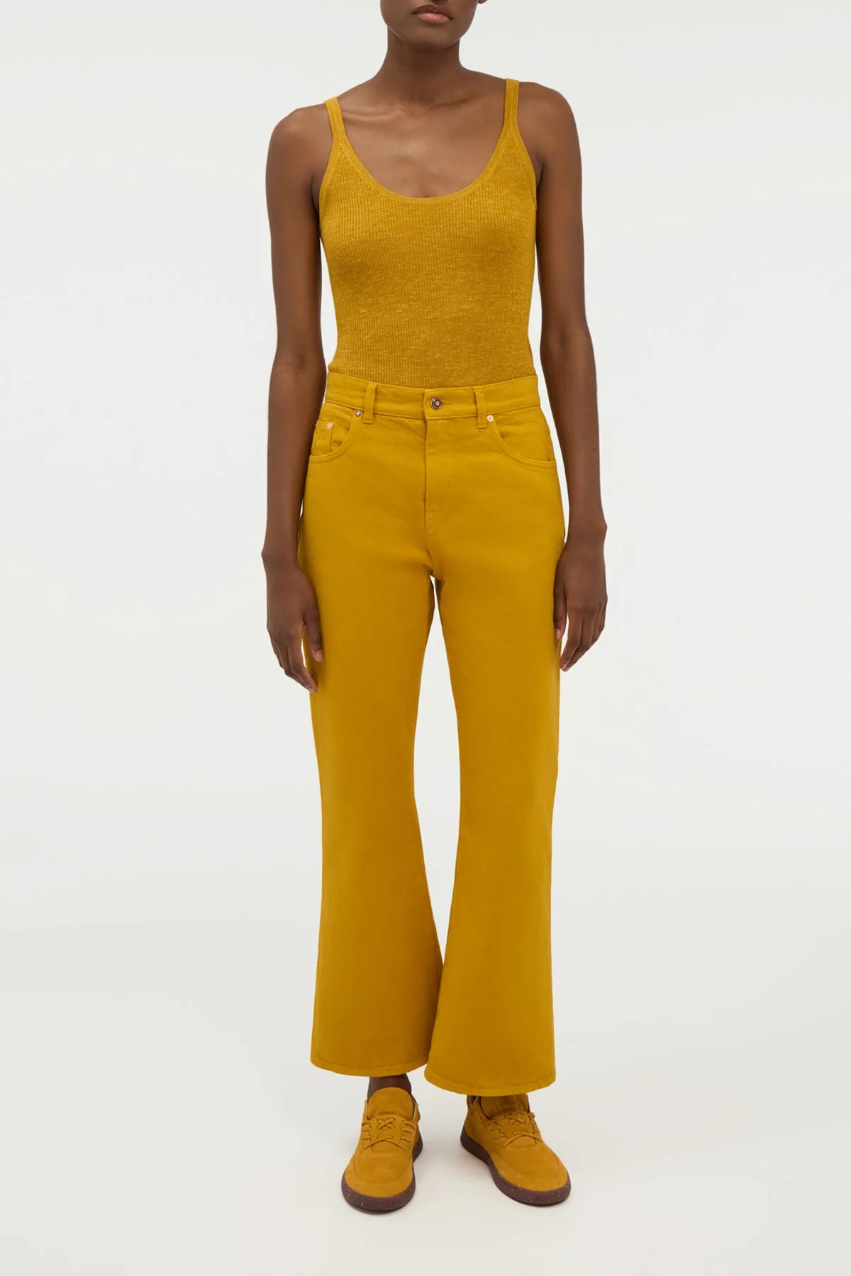 Cinxia Knit Tank Top in Golden Birch Cashmere Silk with Hemp sold by Gabriela Hearst product image thumbnail 2