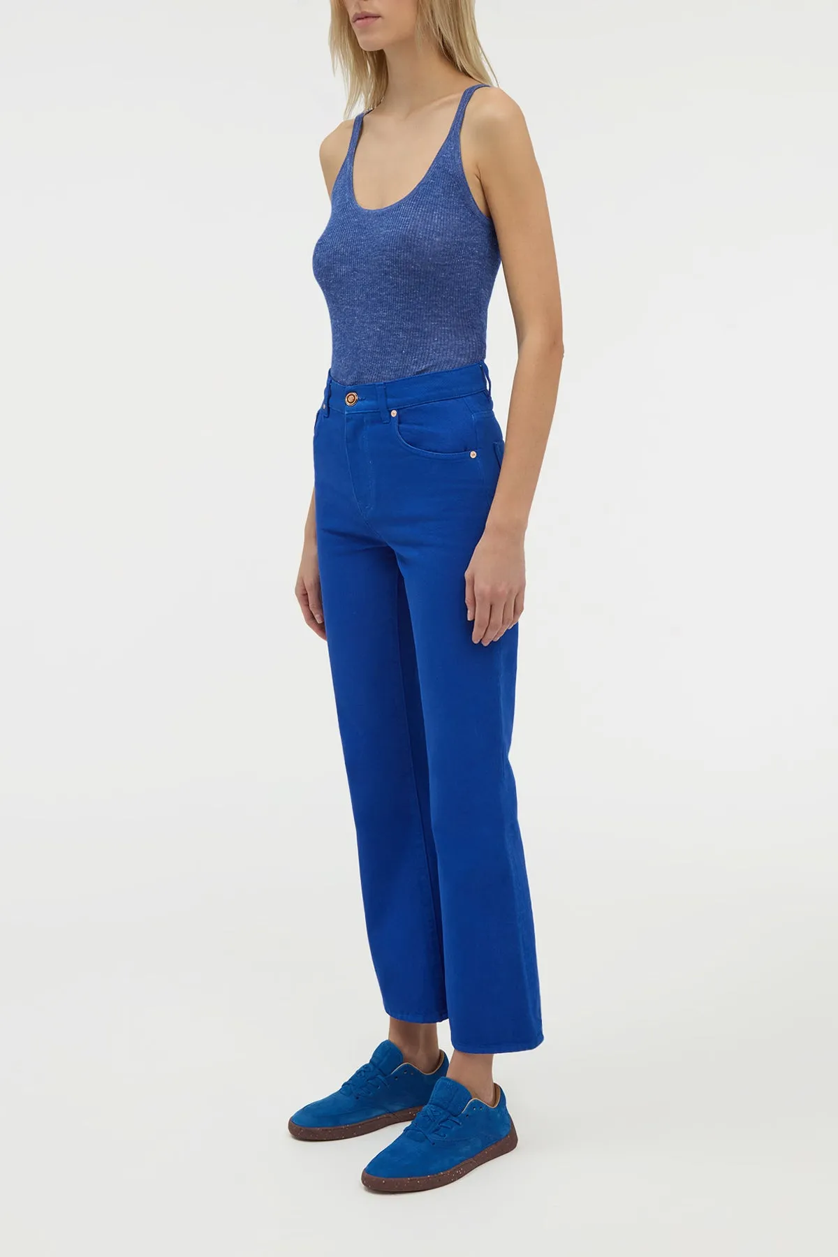 Cinxia Knit Tank Top in Cobalt Cashmere Silk with Hemp sold by Gabriela Hearst product image thumbnail 3