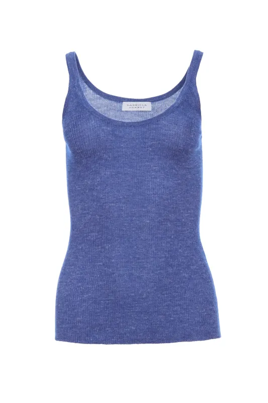 Cinxia Knit Tank Top in Cobalt Cashmere Silk with Hemp sold by Gabriela Hearst
