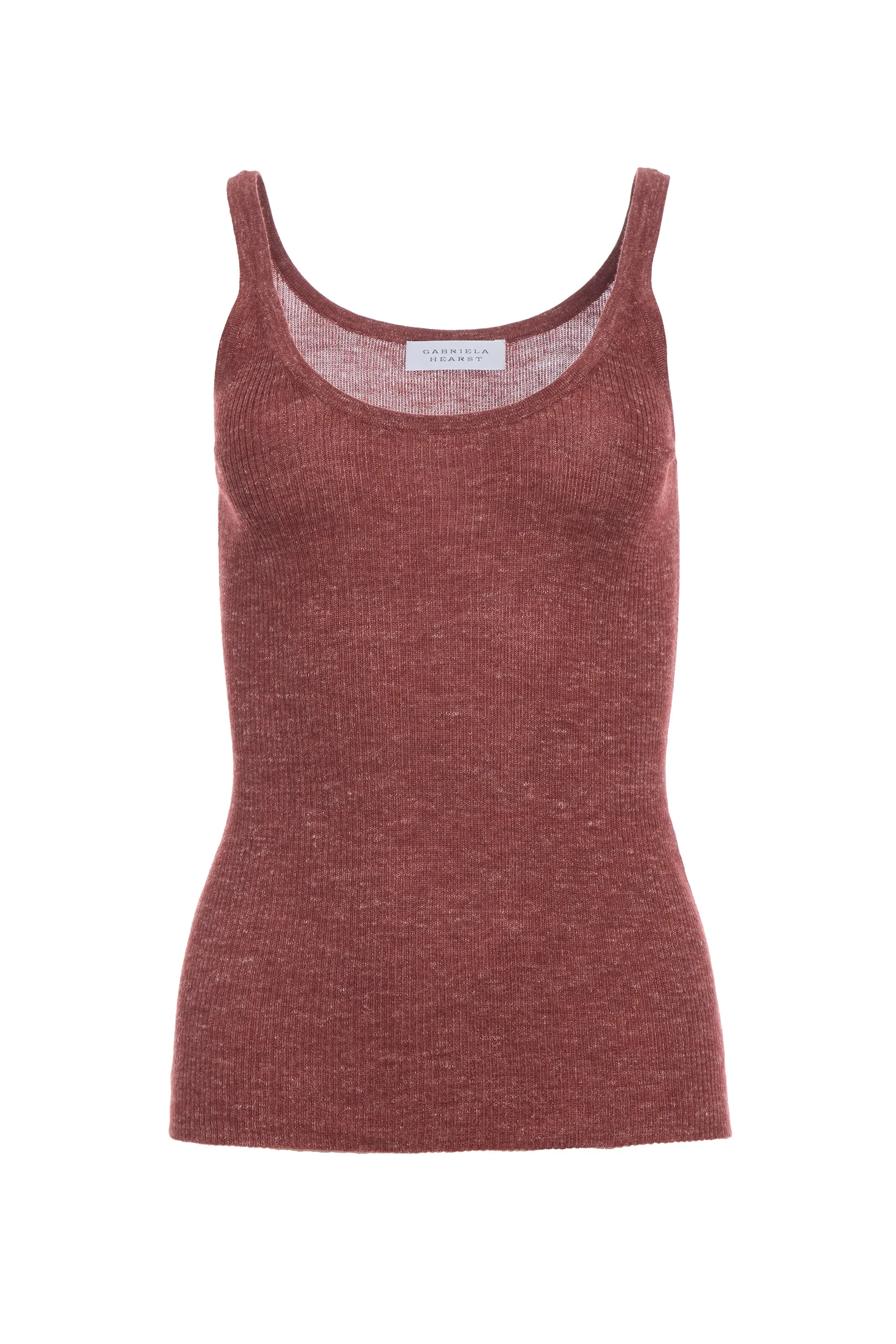 Cinxia Knit Tank Top in Burnt Sienna Cashmere Silk with Hemp sold by Gabriela Hearst