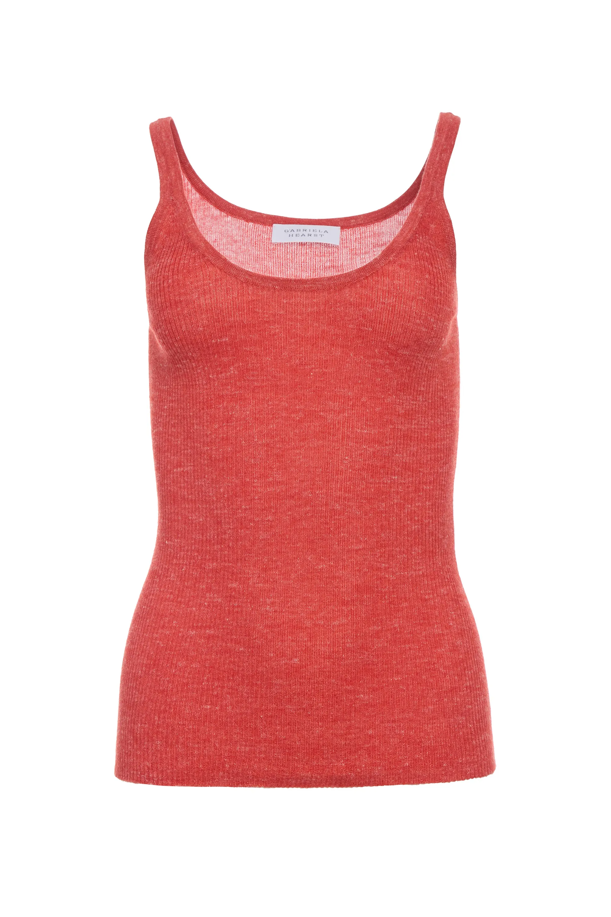 Cinxia Knit Tank Top in Antelope Orange Cashmere Silk with Hemp sold by Gabriela Hearst