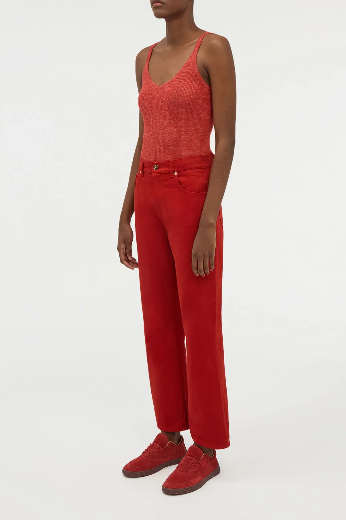 Cinxia Knit Tank Top in Antelope Orange Cashmere Silk with Hemp sold by Gabriela Hearst product image thumbnail 3