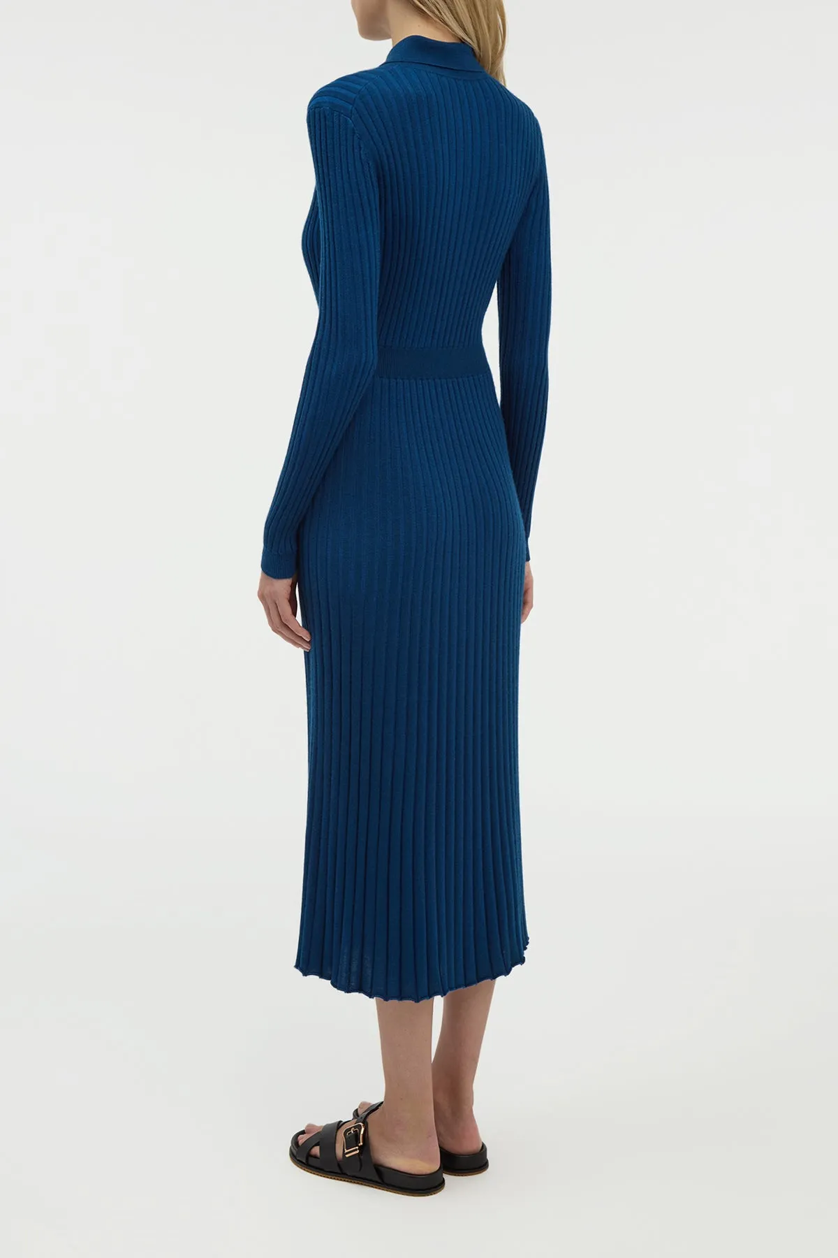 Ardor Knit Maxi Dress in Washed Denim Cashmere Silk sold by Gabriela Hearst product image thumbnail 3