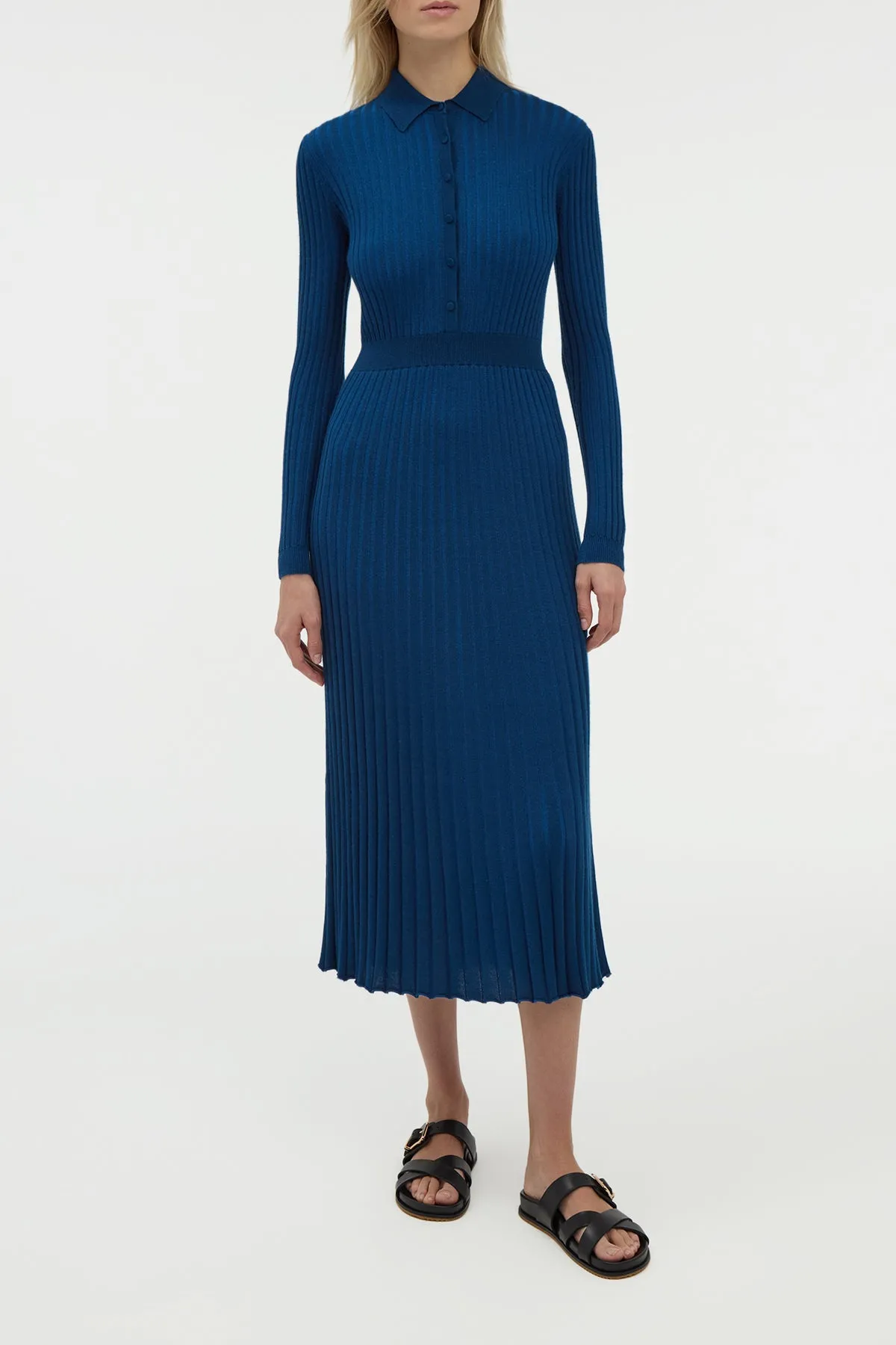 Ardor Knit Maxi Dress in Washed Denim Cashmere Silk sold by Gabriela Hearst product image thumbnail 2
