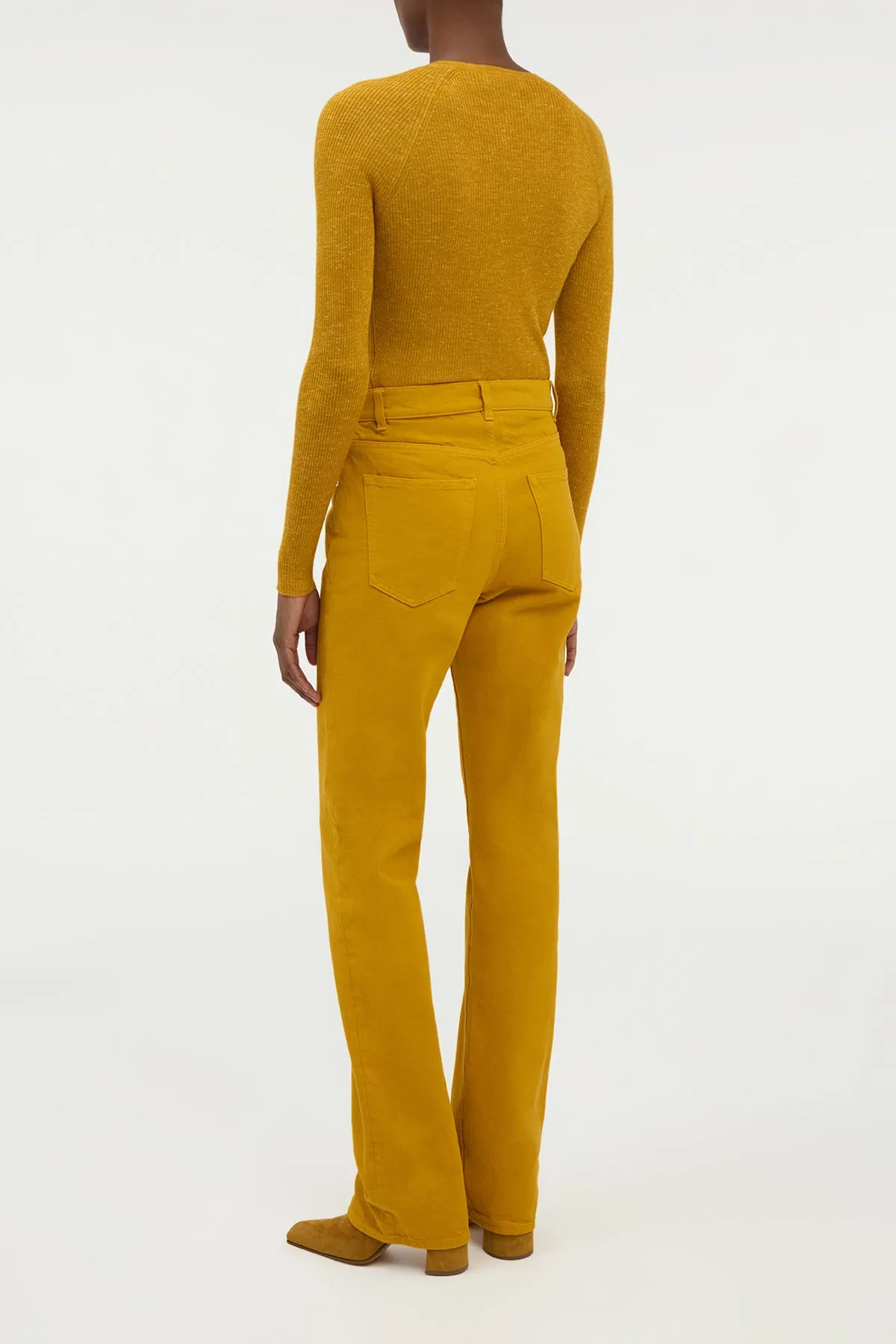 Anges Knit Henley in Golden Birch Cashmere Silk with Hemp sold by Gabriela Hearst product image thumbnail 4