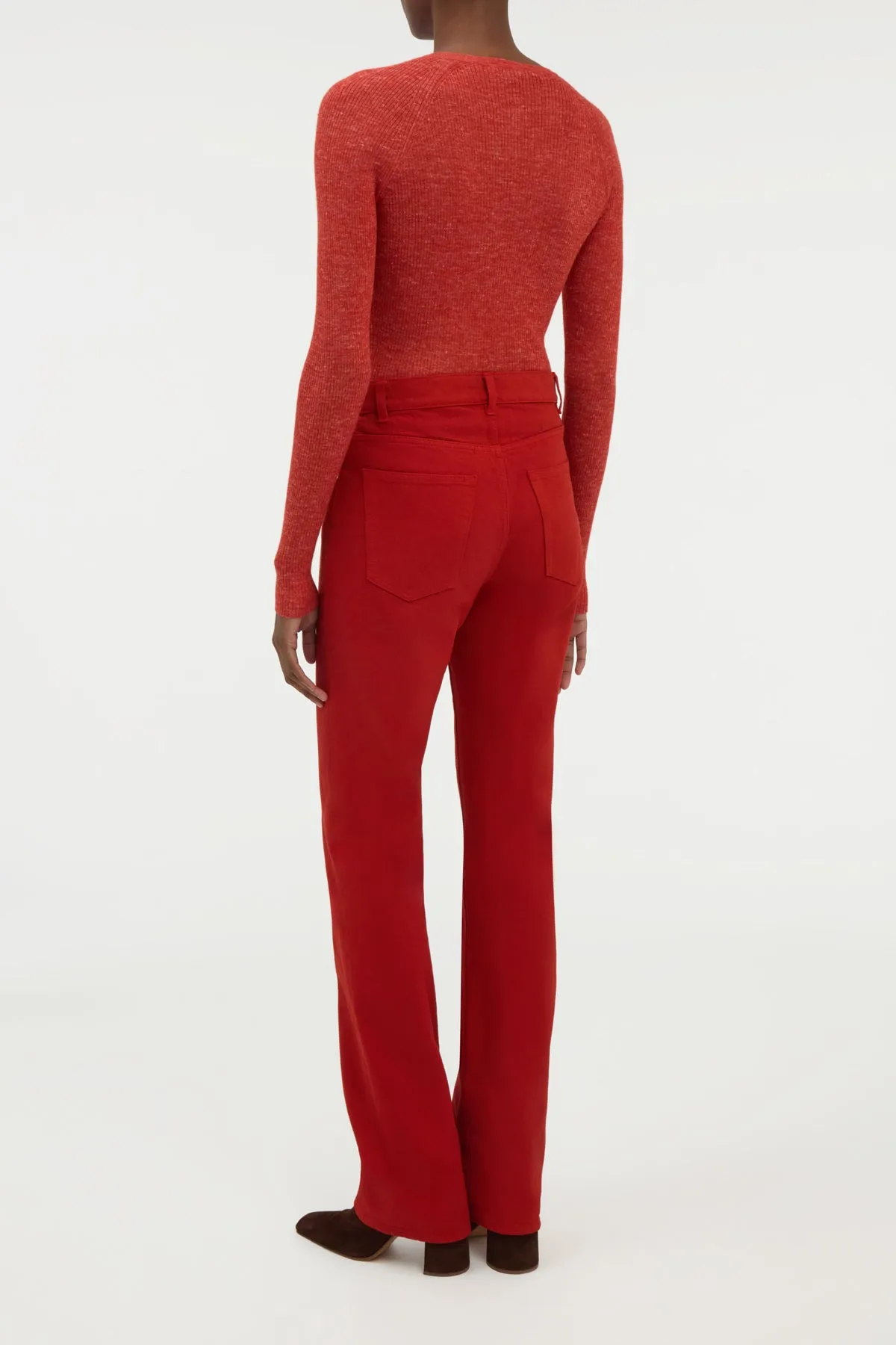 Anges Knit Henley in Antelope Orange Cashmere Silk with Hemp sold by Gabriela Hearst product image thumbnail 4