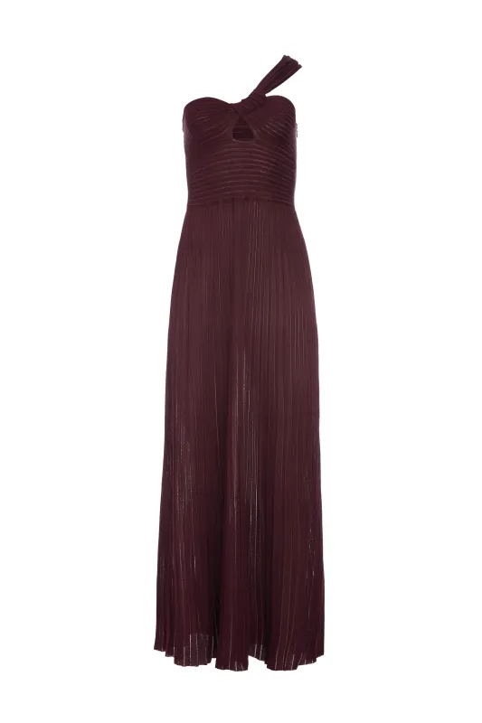 Altura Knit Maxi Dress in Bordeaux Silk sold by Gabriela Hearst