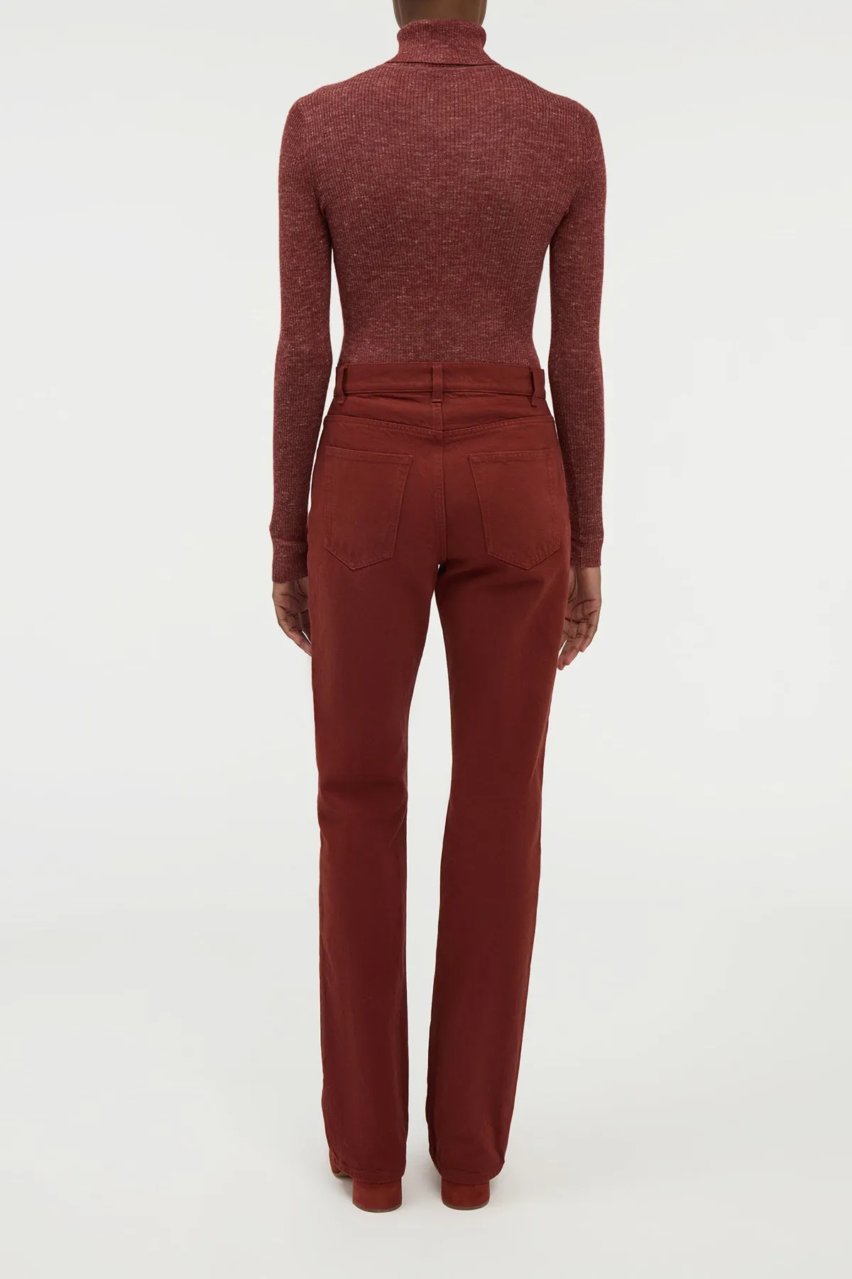 Aldona Knit Turtleneck in Burnt Sienna Cashmere Silk with Hemp sold by Gabriela Hearst product image thumbnail 4