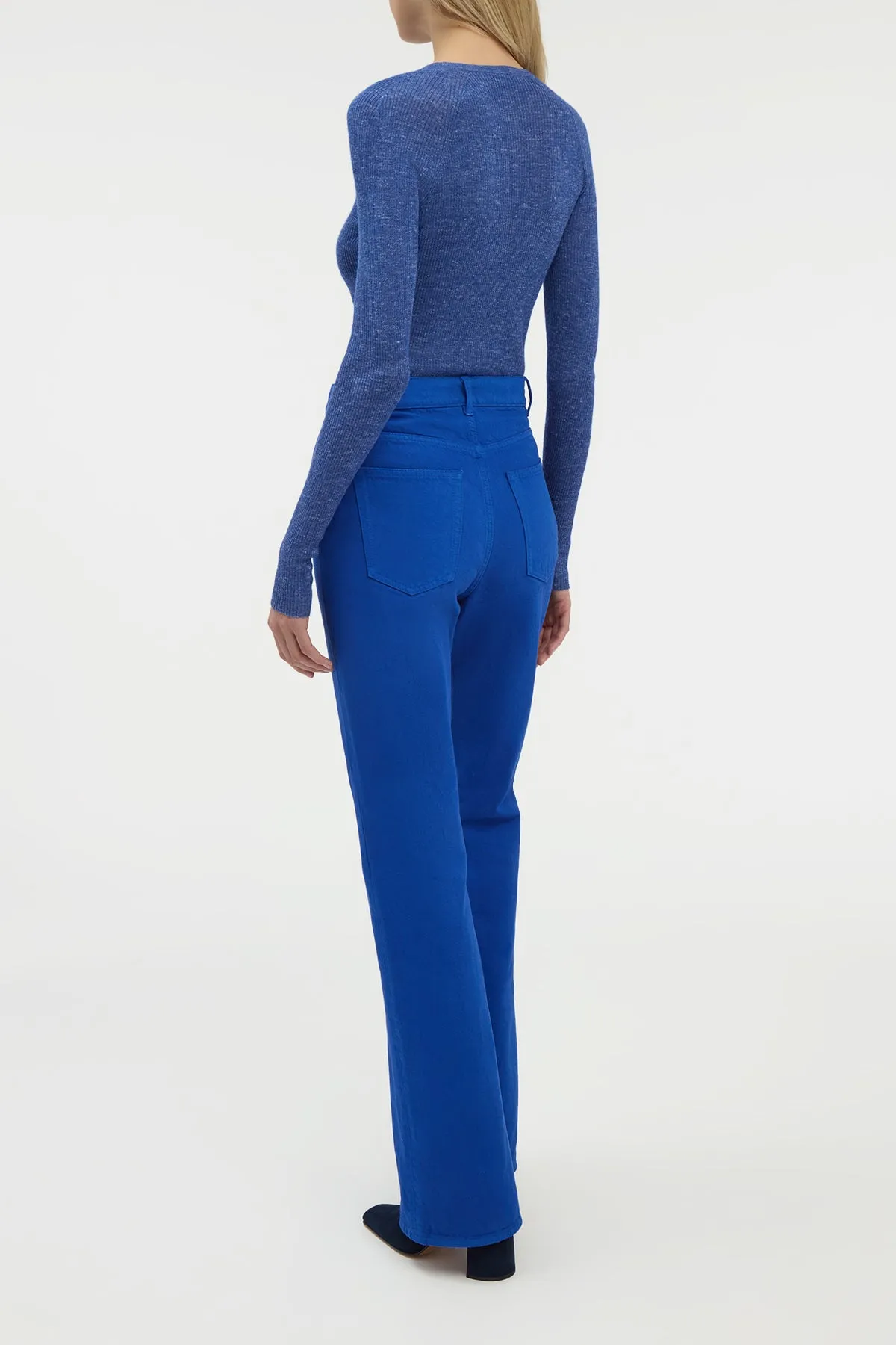 Aiste Knit Cardigan in Cobalt Cashmere Silk with Hemp sold by Gabriela Hearst product image thumbnail 5