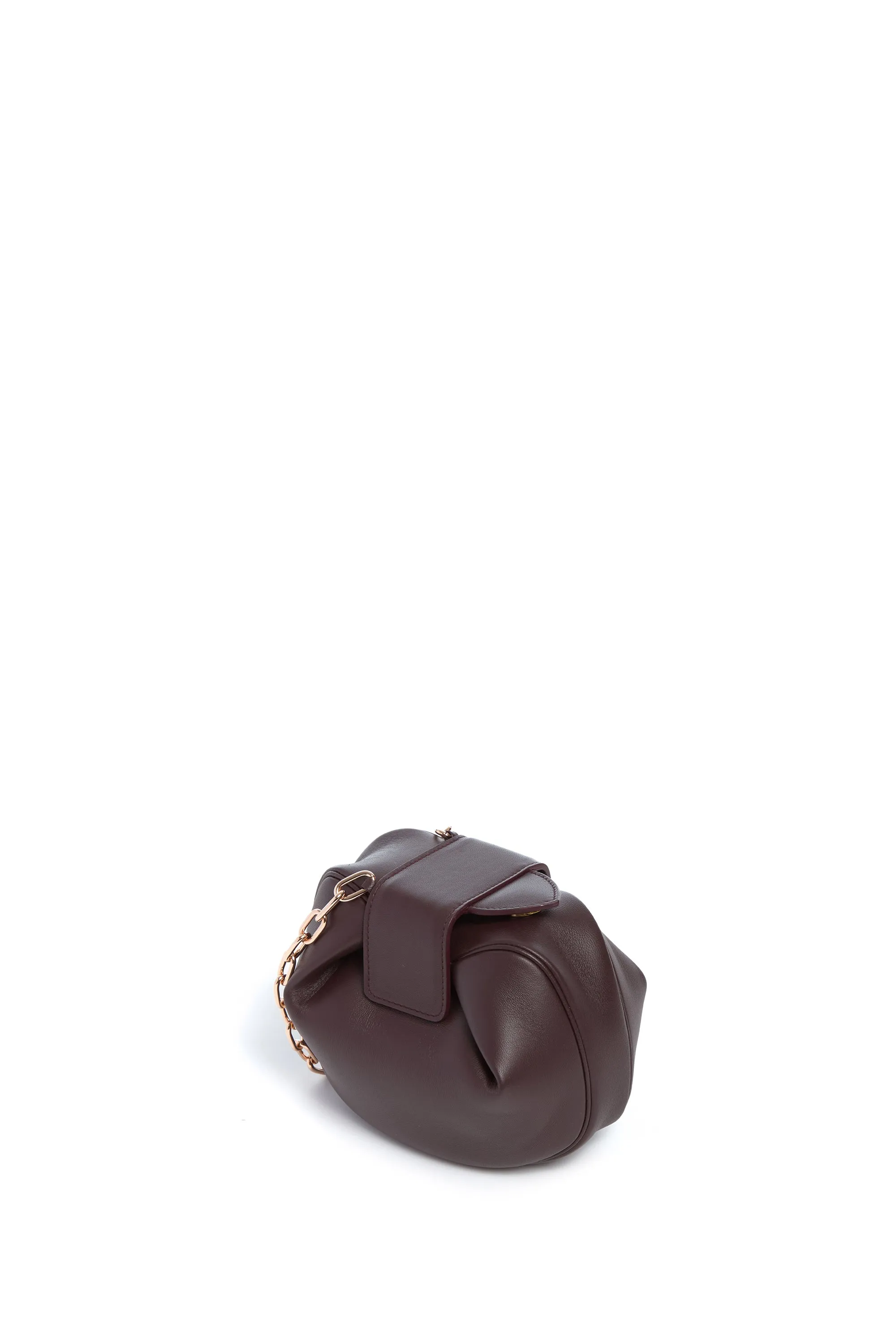 Soft Demi Clutch with Chain in Bordeaux Nappa Leather sold by Gabriela Hearst product image thumbnail 4