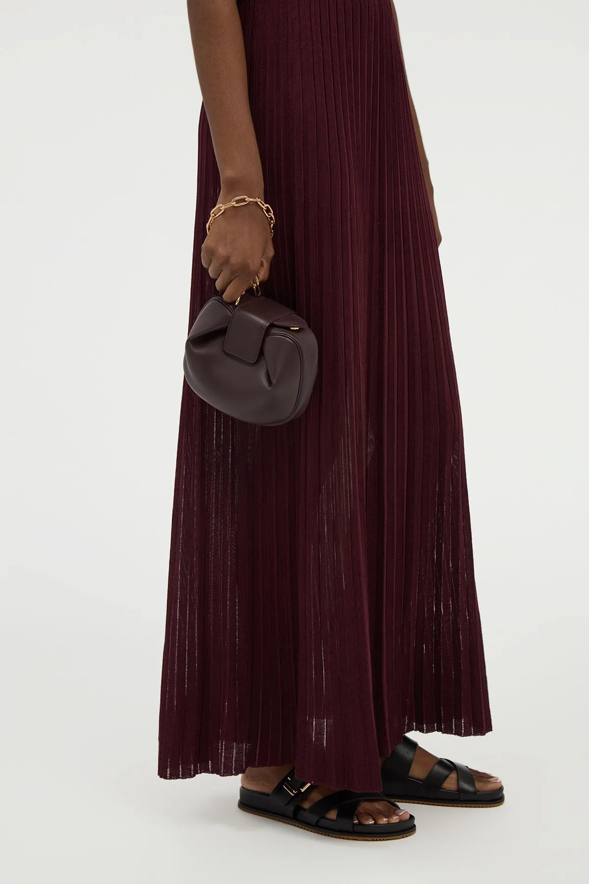 Soft Demi Clutch with Chain in Bordeaux Nappa Leather sold by Gabriela Hearst product image thumbnail 2