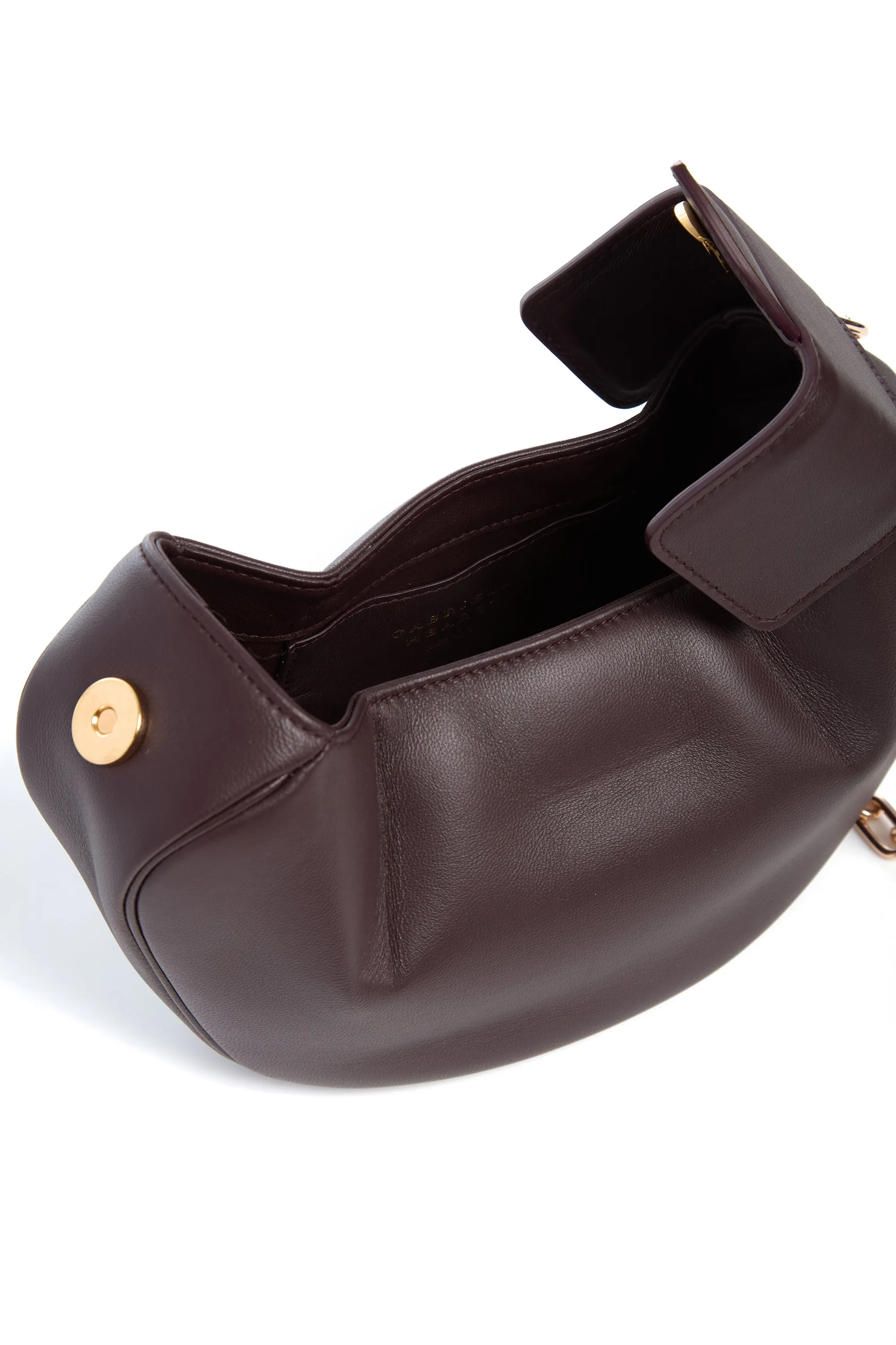Soft Demi Clutch with Chain in Bordeaux Nappa Leather sold by Gabriela Hearst product image thumbnail 5
