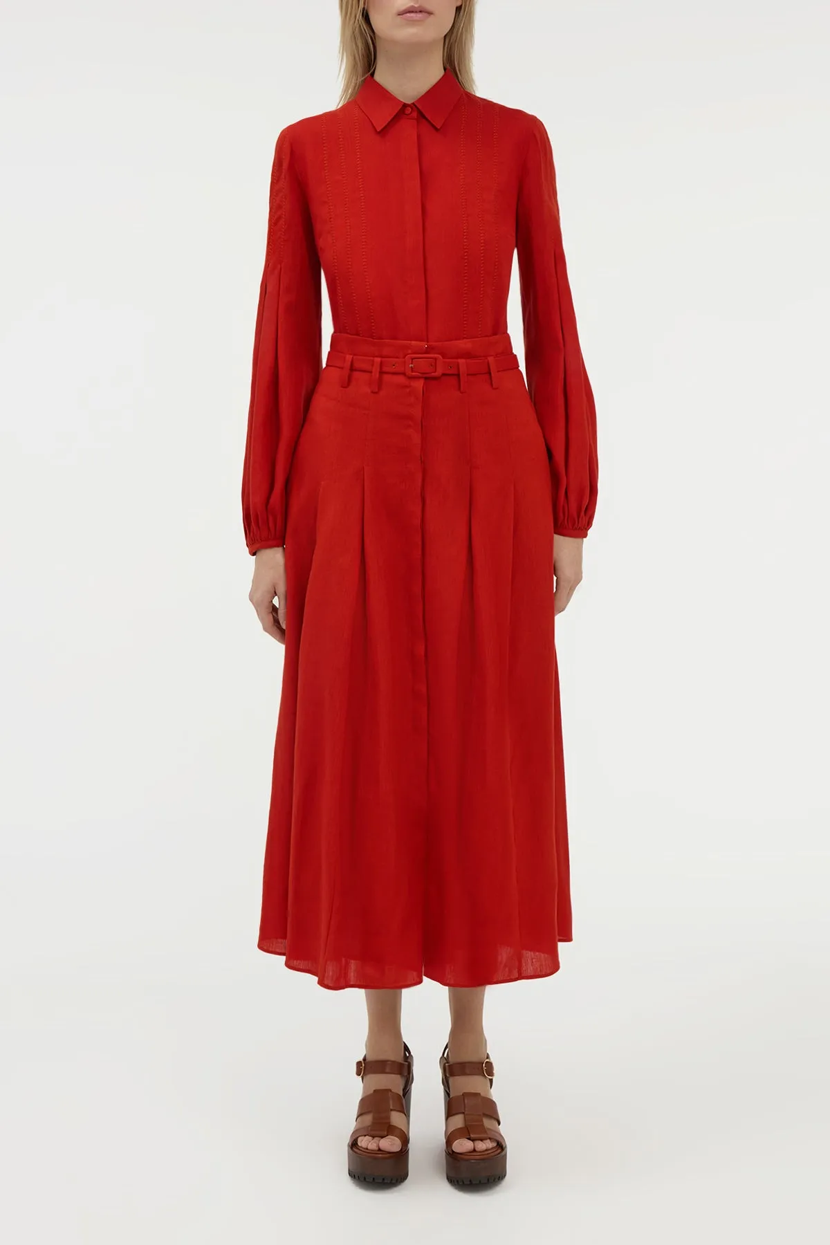 Inga Blouse in Antelope Orange Aloe Linen sold by Gabriela Hearst product image thumbnail 2