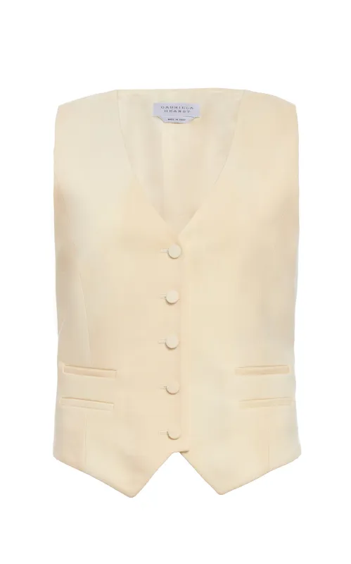 Coleridge Vest in Ivory Virgin Wool sold by Gabriela Hearst