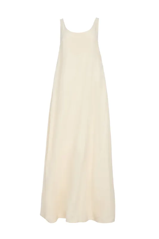 Aras Maxi Dress in Ivory Linen Silk made by Gabriela Hearst