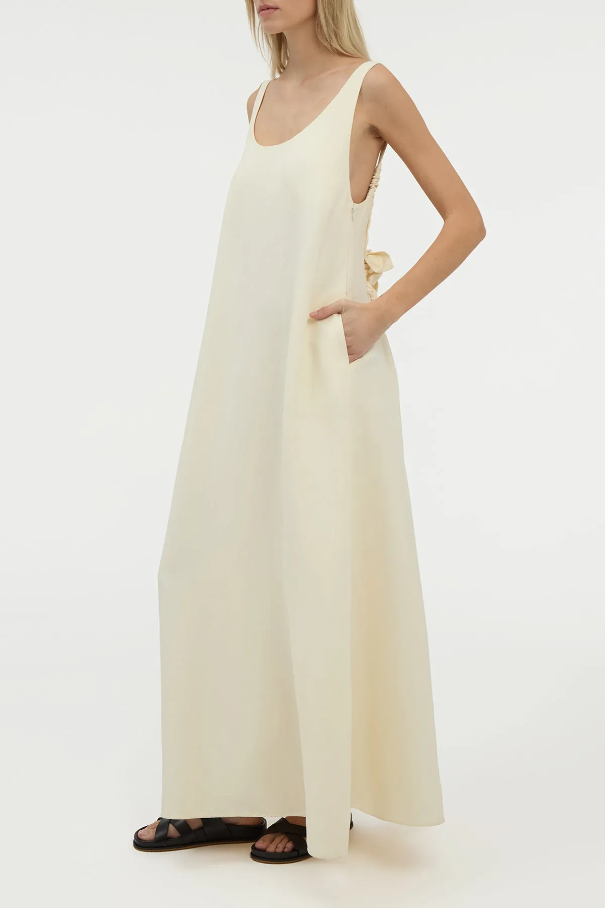 Aras Maxi Dress in Ivory Linen Silk sold by Gabriela Hearst product image thumbnail 4