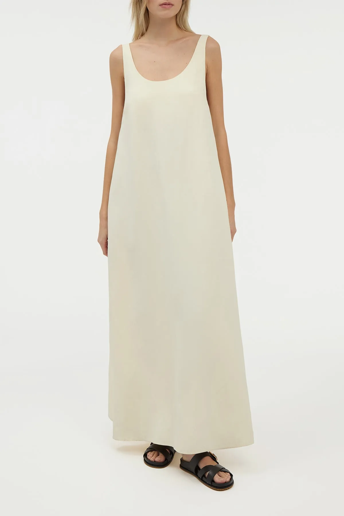 Aras Maxi Dress in Ivory Linen Silk sold by Gabriela Hearst product image thumbnail 3