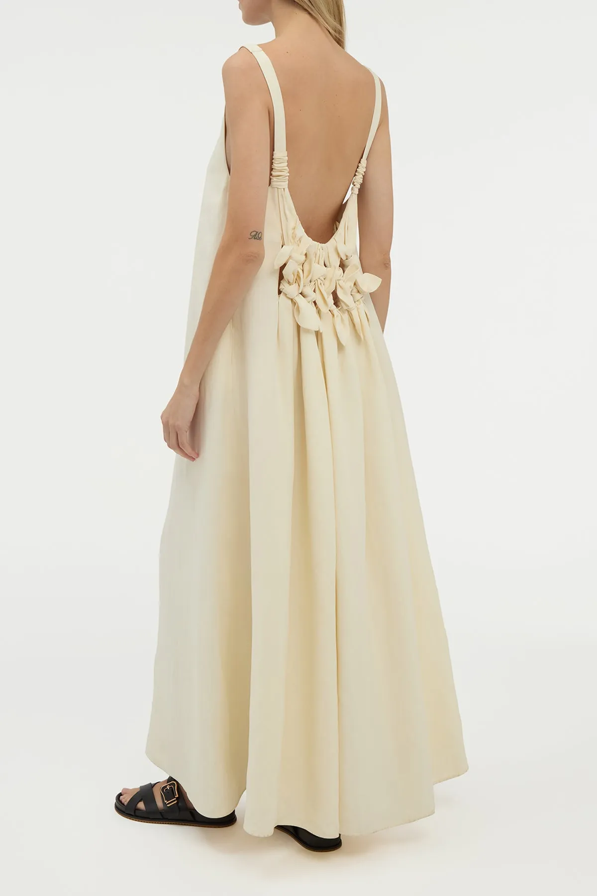 Aras Maxi Dress in Ivory Linen Silk sold by Gabriela Hearst product image thumbnail 5