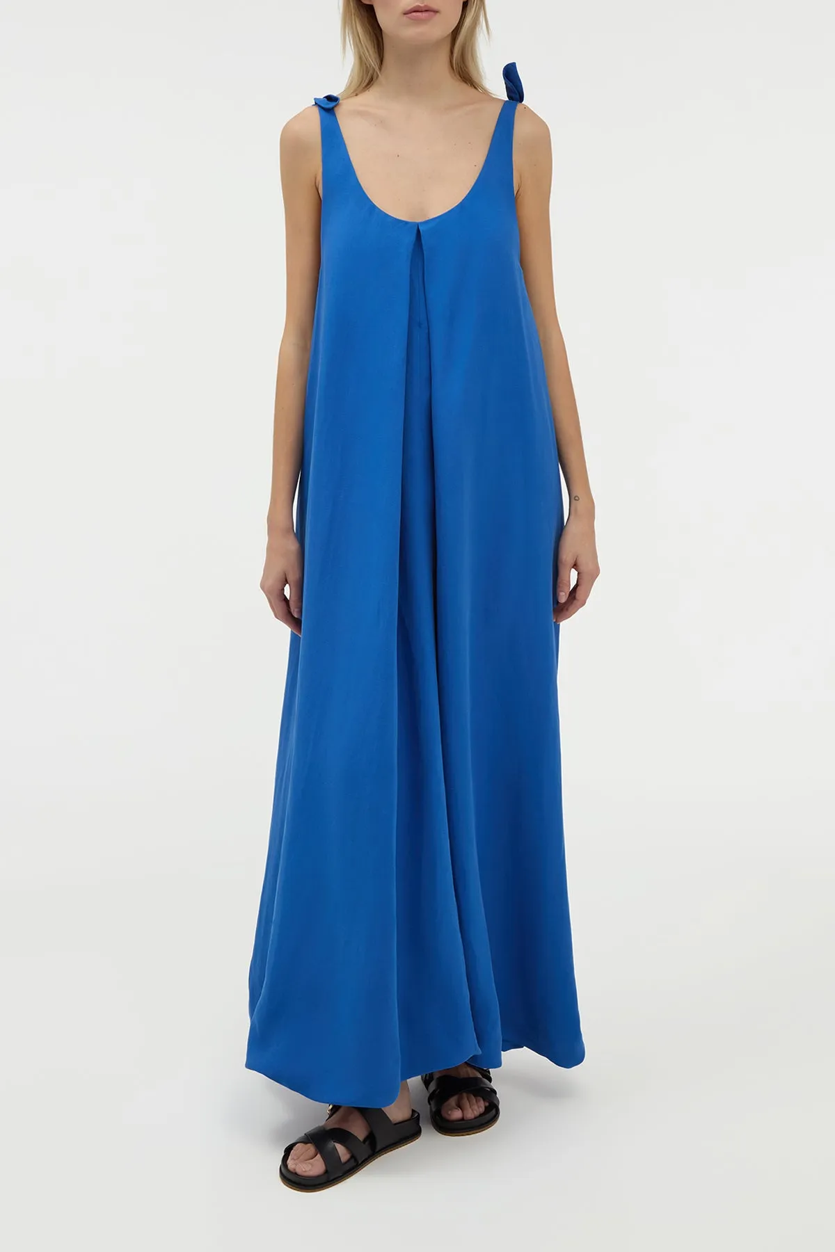 Aras Maxi Dress in Cobalt Linen Silk sold by Gabriela Hearst product image thumbnail 2
