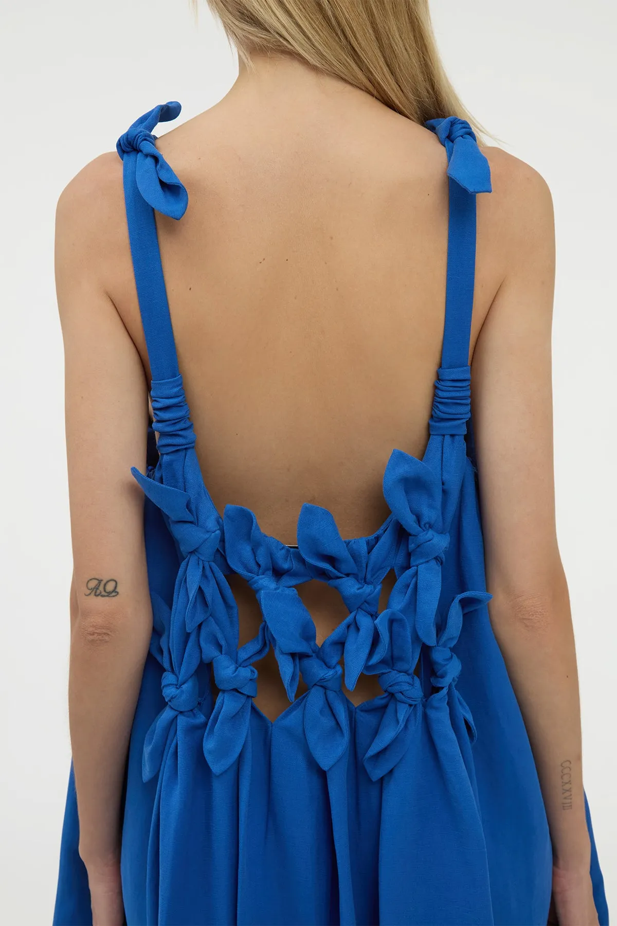 Aras Maxi Dress in Cobalt Linen Silk sold by Gabriela Hearst product image thumbnail 5