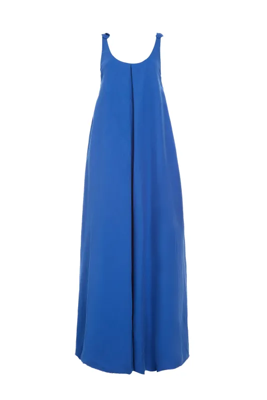 Aras Maxi Dress in Cobalt Linen Silk made by Gabriela Hearst