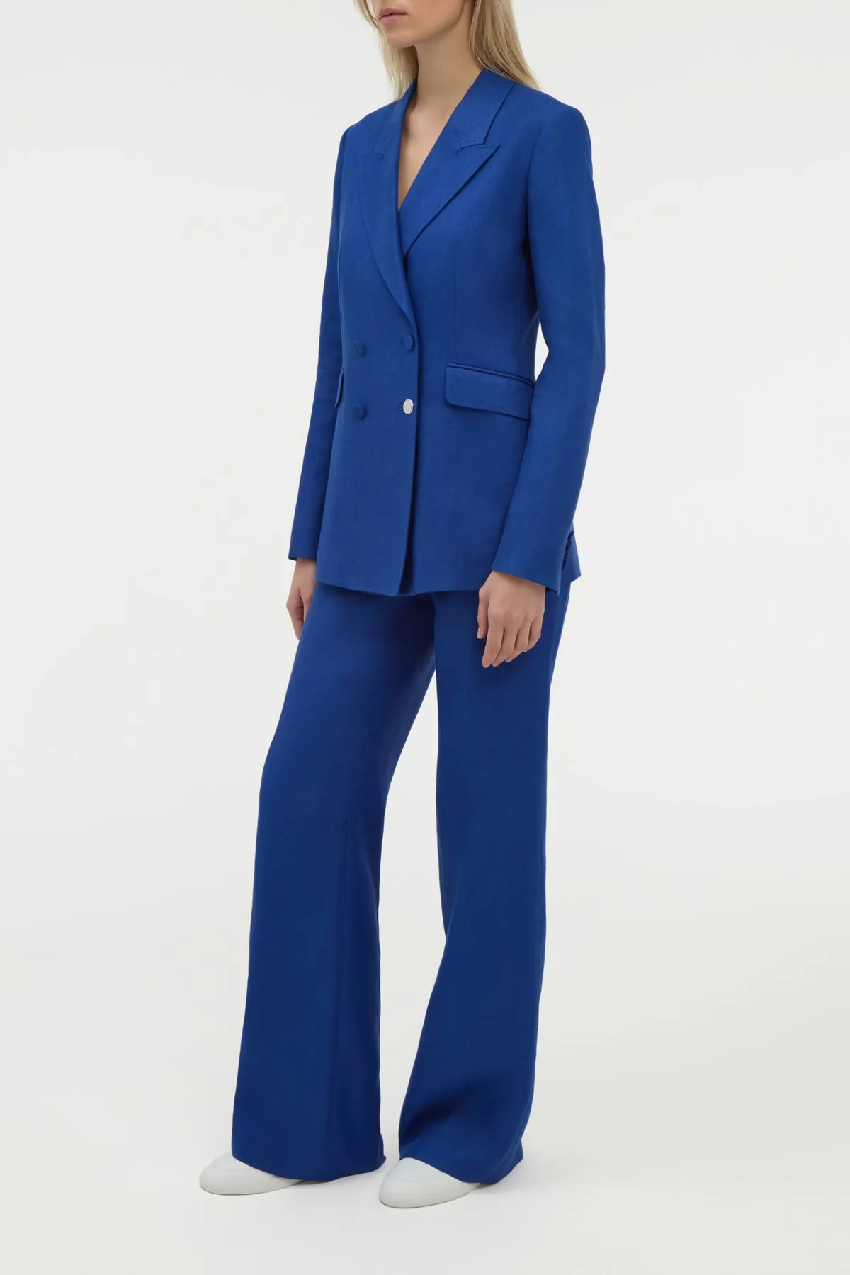 Angela Blazer in Cobalt Linen Twill sold by Gabriela Hearst product image thumbnail 3