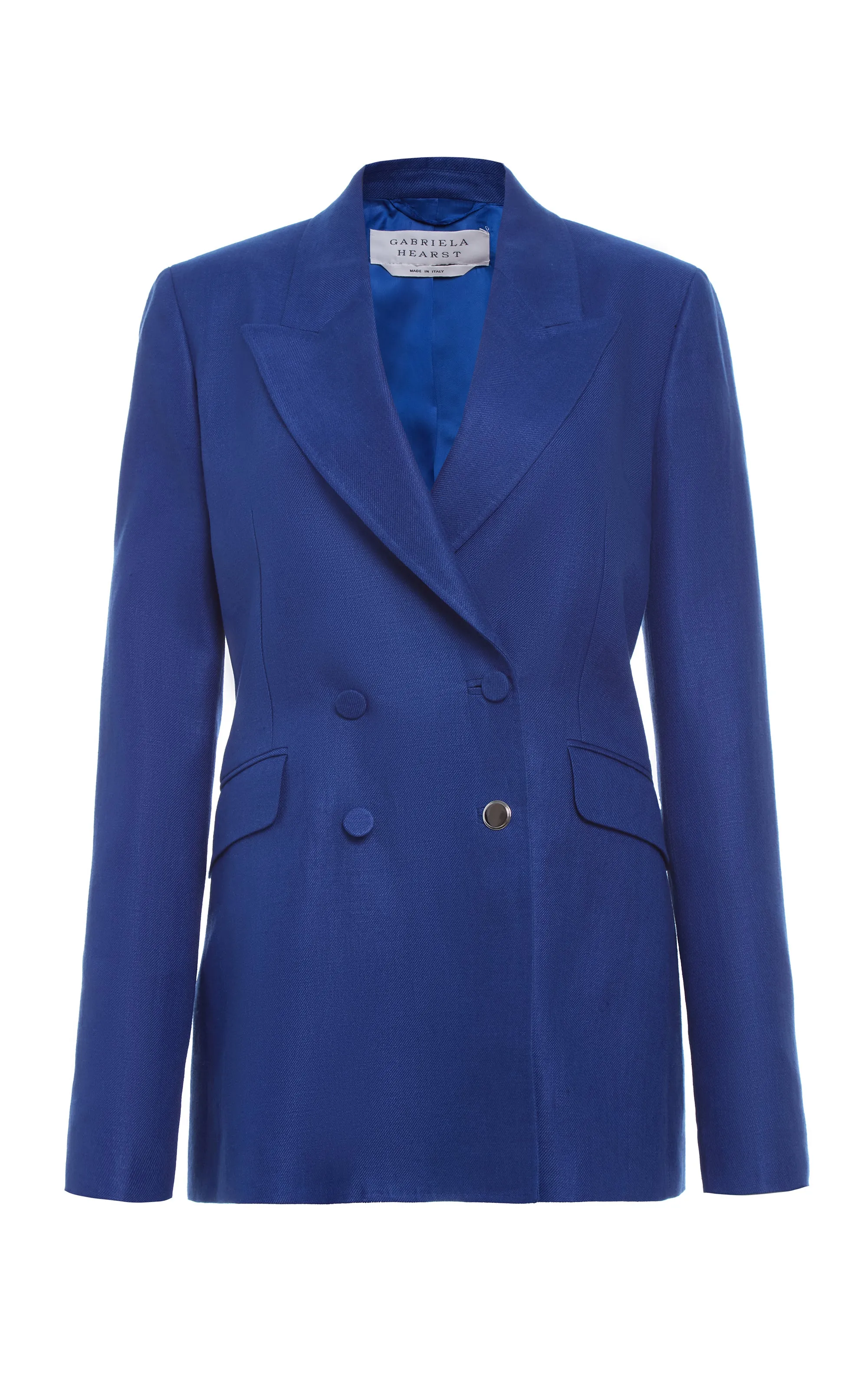 Angela Blazer in Cobalt Linen Twill sold by Gabriela Hearst