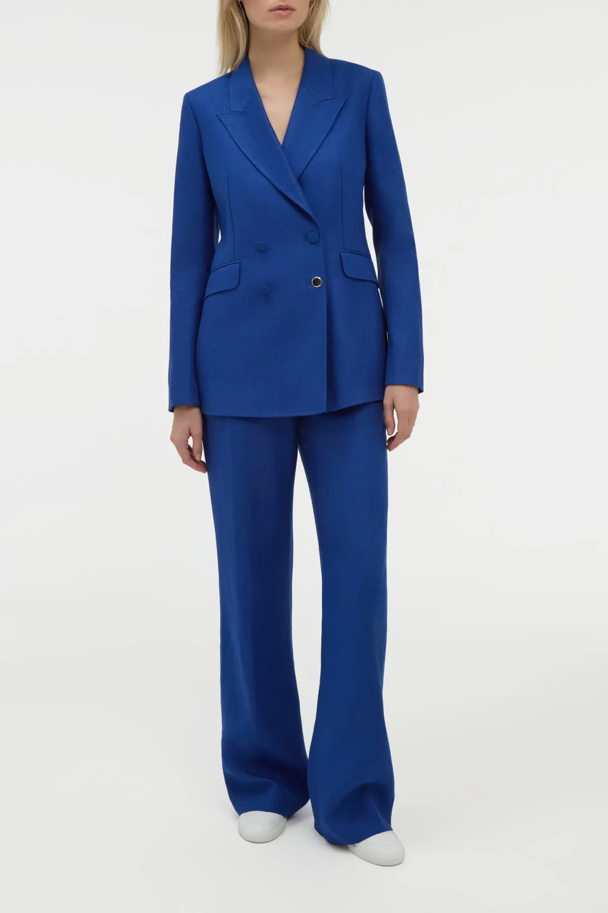 Angela Blazer in Cobalt Linen Twill sold by Gabriela Hearst product image thumbnail 2