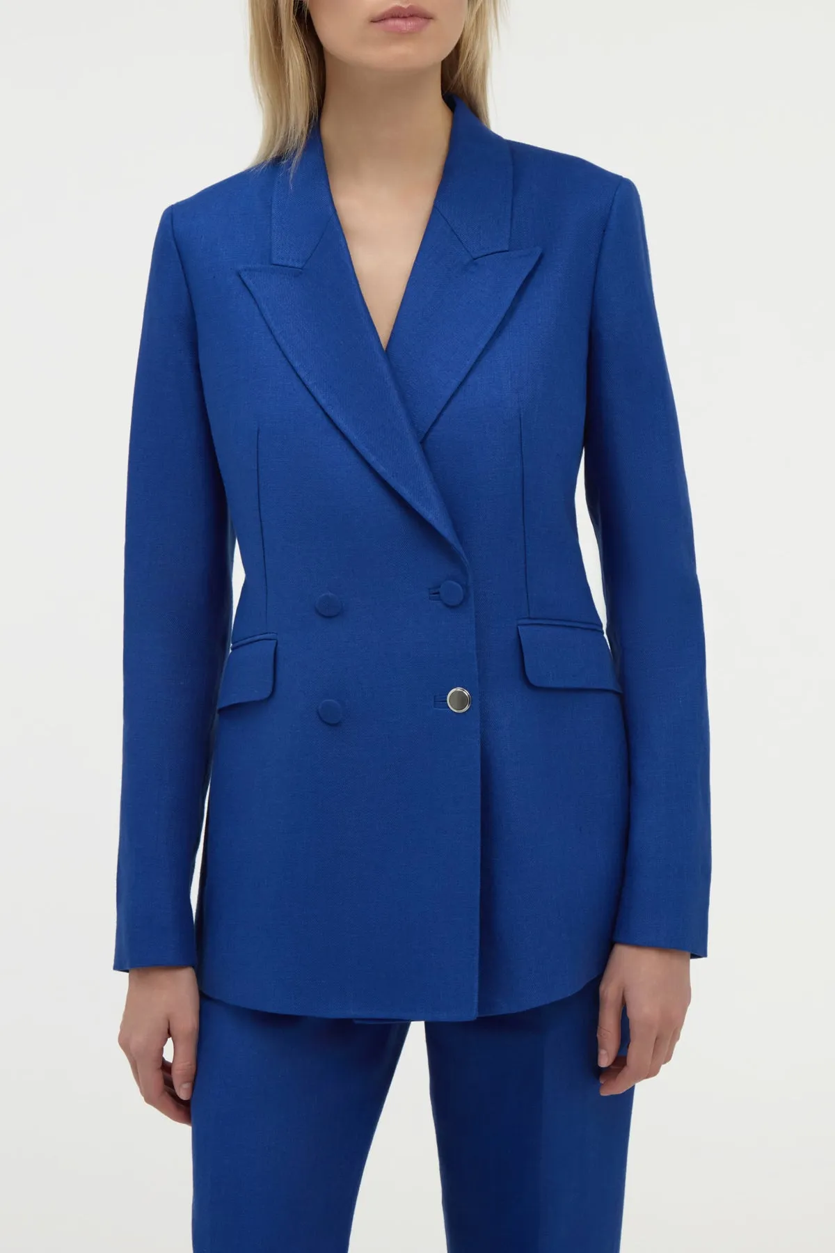 Angela Blazer in Cobalt Linen Twill sold by Gabriela Hearst product image thumbnail 5