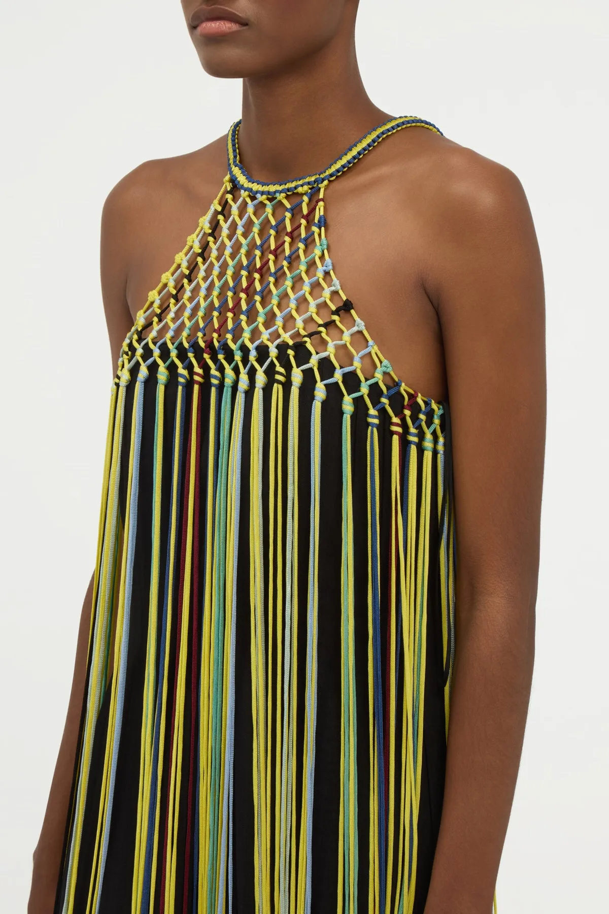Tacia Fringe Maxi Dress in Black Multi Silk sold by Gabriela Hearst product image thumbnail 5