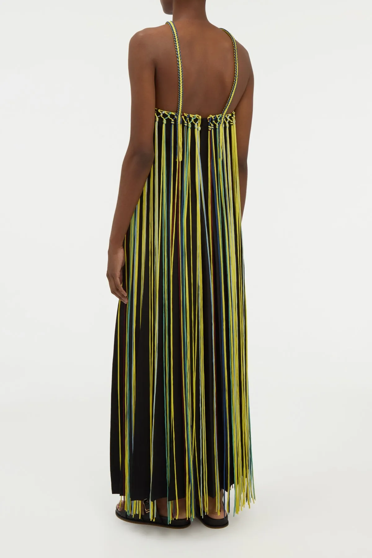 Tacia Fringe Maxi Dress in Black Multi Silk sold by Gabriela Hearst product image thumbnail 4