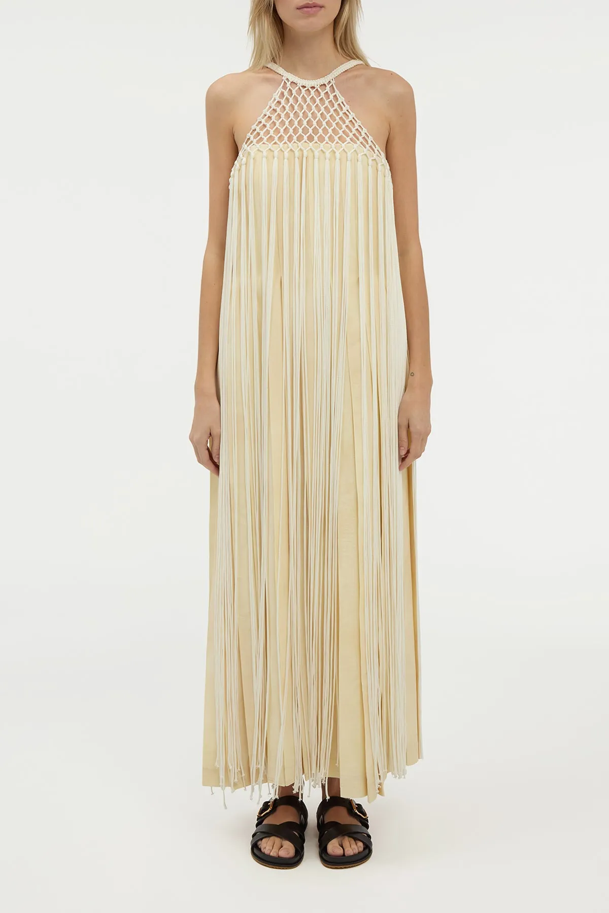 Tacia Fringe Maxi Dress in Ivory Silk sold by Gabriela Hearst product image thumbnail 2