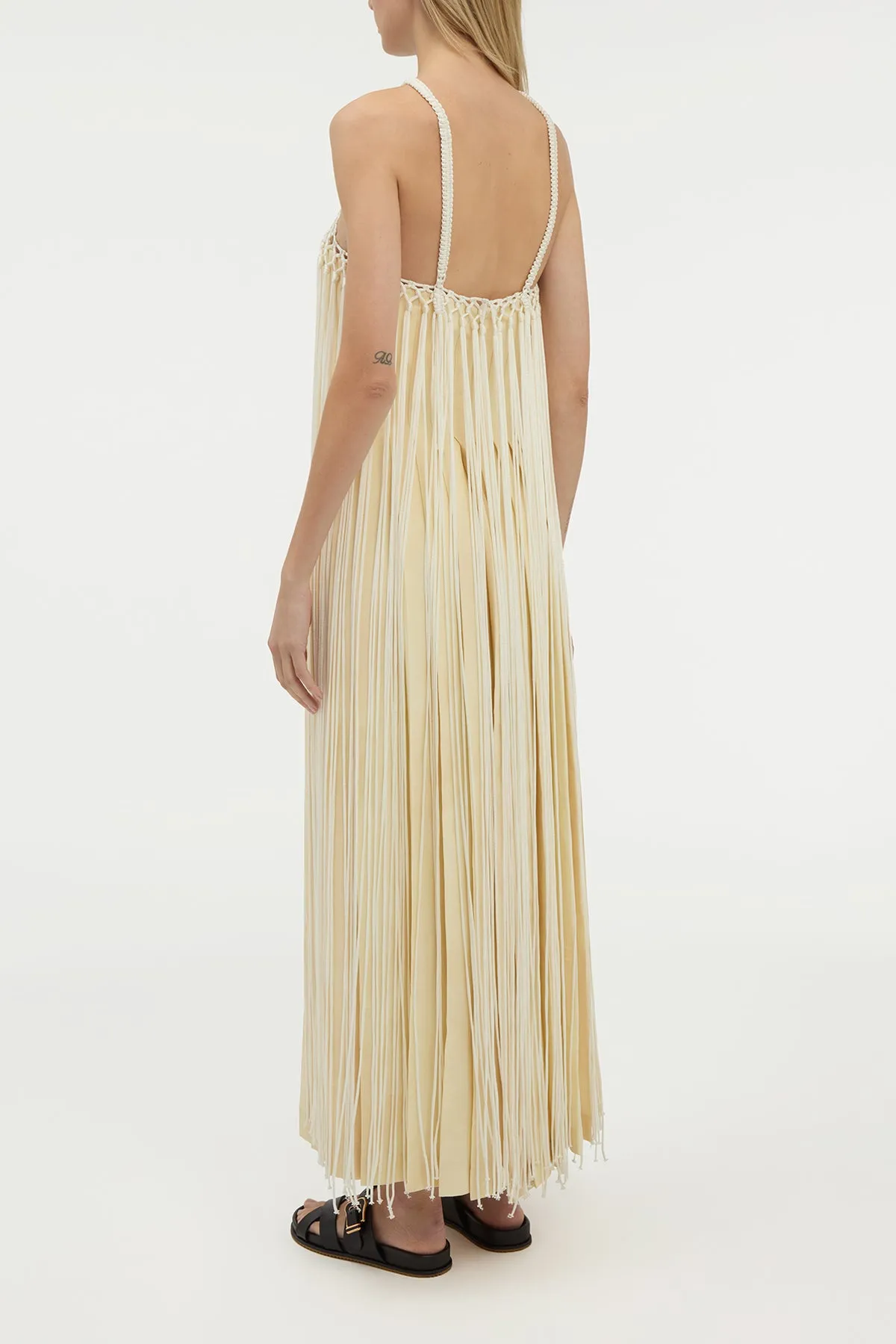 Tacia Fringe Maxi Dress in Ivory Silk sold by Gabriela Hearst product image thumbnail 4