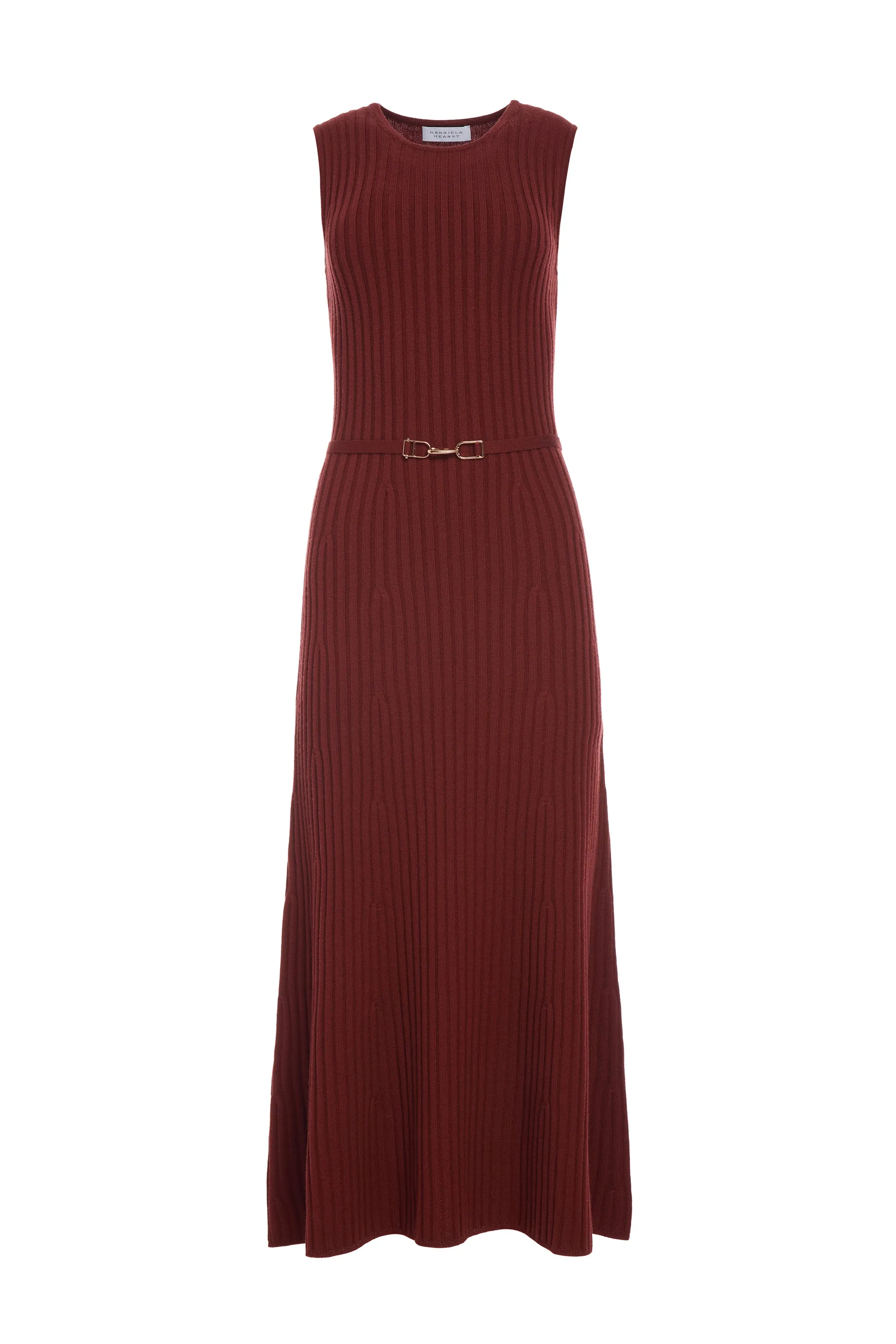 Meier Knit Midi Dress in Burnt Sienna Merino Wool Cashmere sold by Gabriela Hearst
