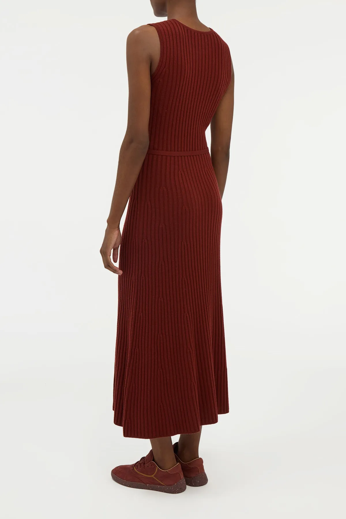 Meier Knit Midi Dress in Burnt Sienna Merino Wool Cashmere sold by Gabriela Hearst product image thumbnail 4