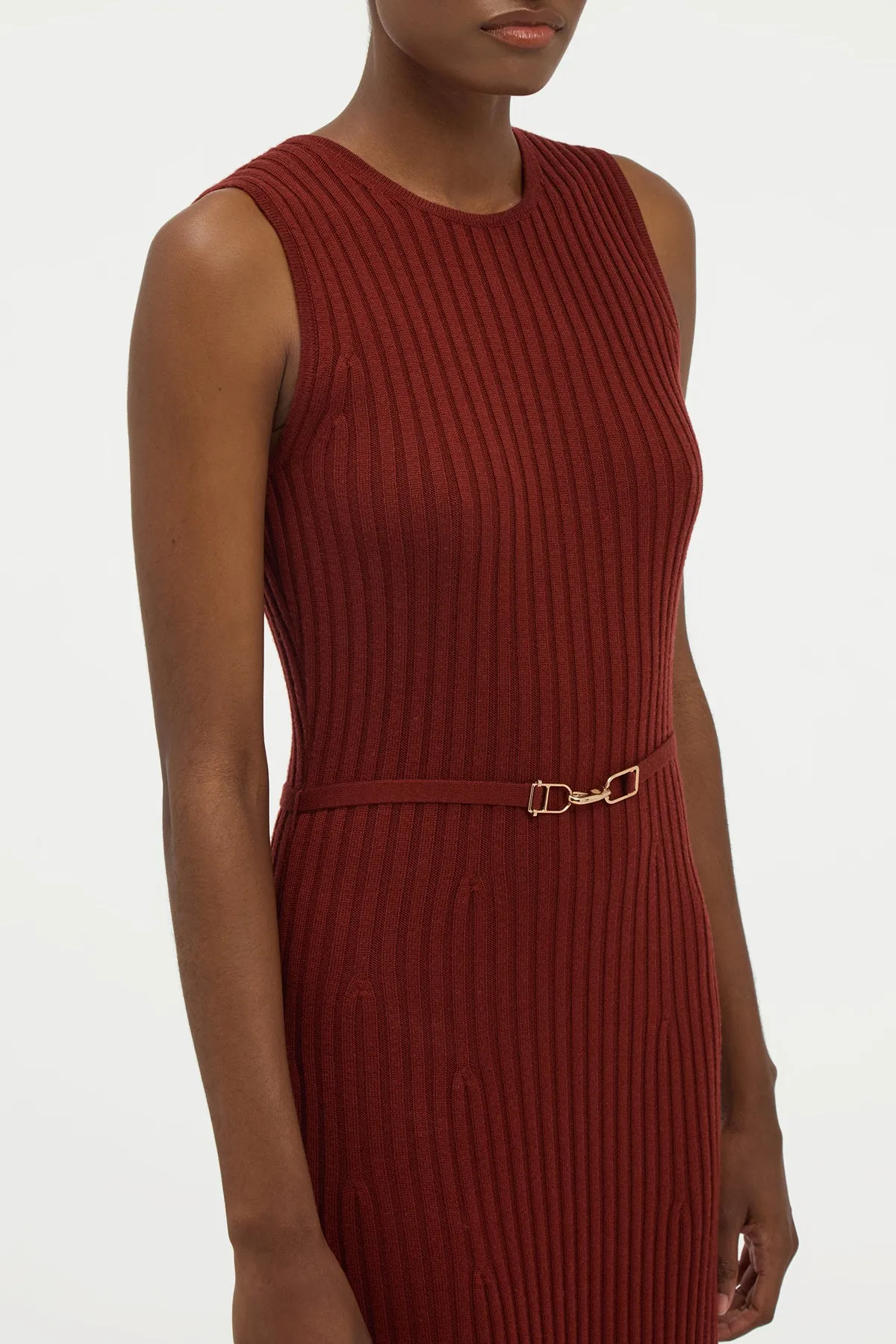 Meier Knit Midi Dress in Burnt Sienna Merino Wool Cashmere sold by Gabriela Hearst product image thumbnail 5