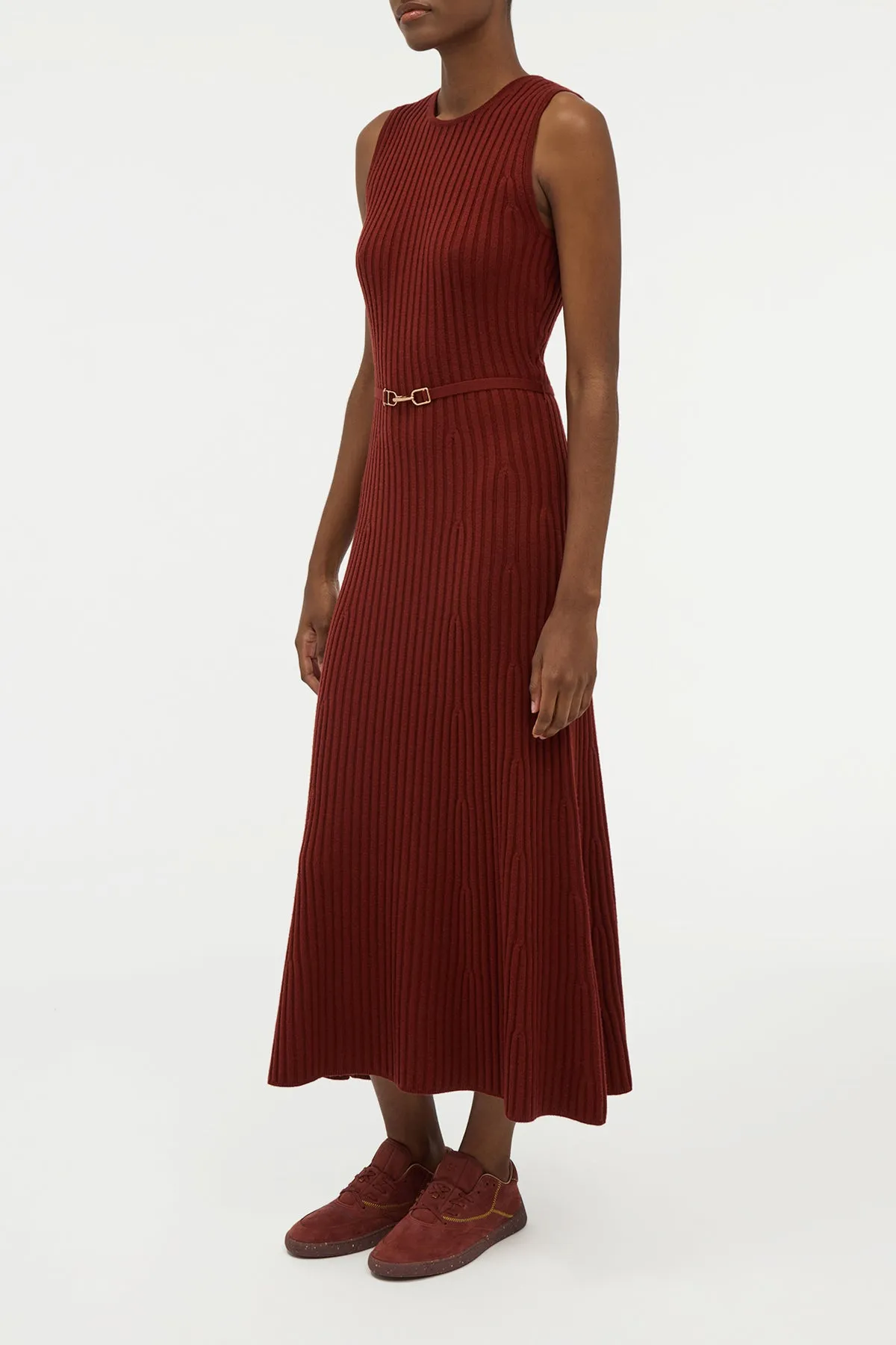 Meier Knit Midi Dress in Burnt Sienna Merino Wool Cashmere sold by Gabriela Hearst product image thumbnail 3