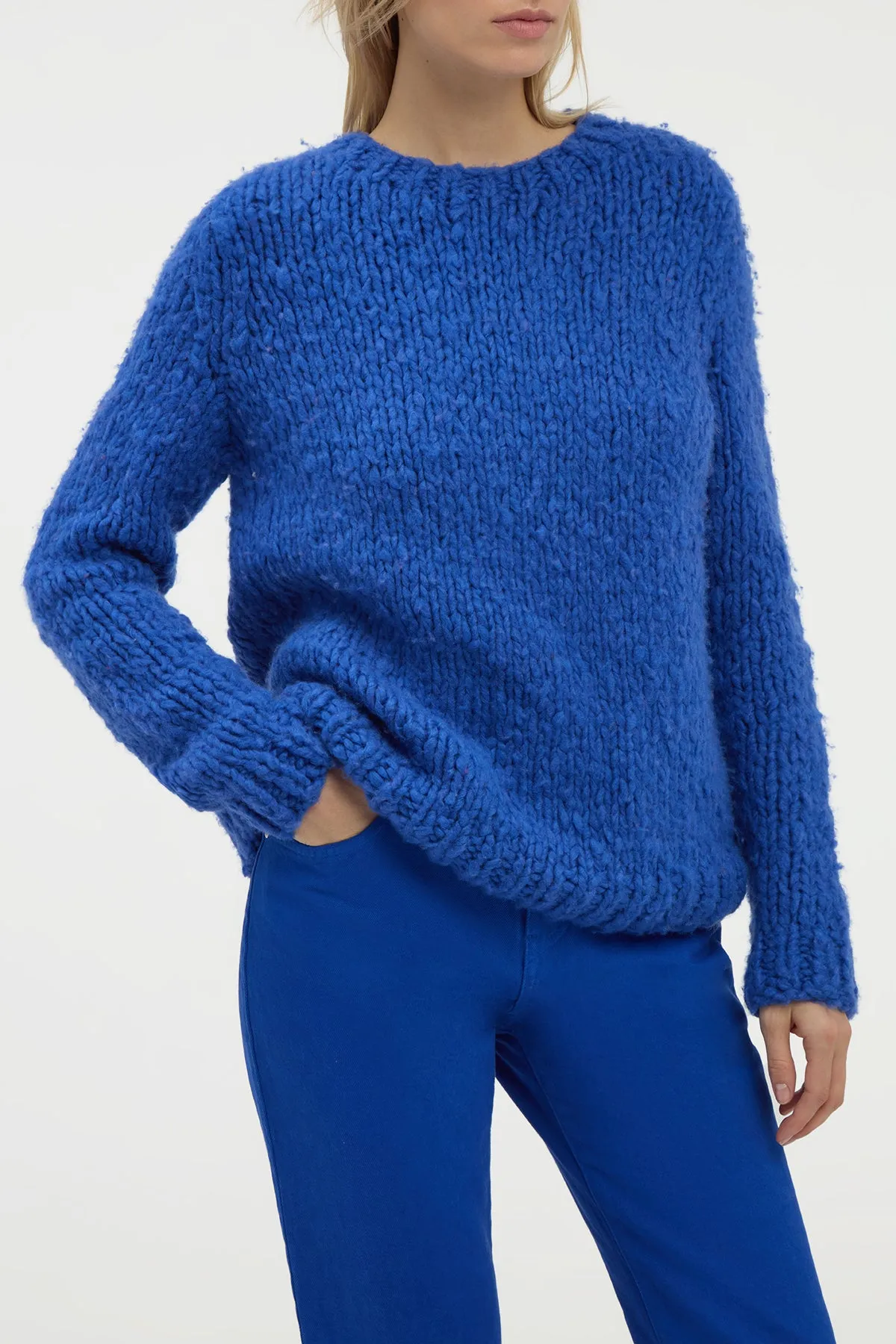 Lawrence Knit Sweater in Cobalt Welfat Cashmere sold by Gabriela Hearst product image thumbnail 5