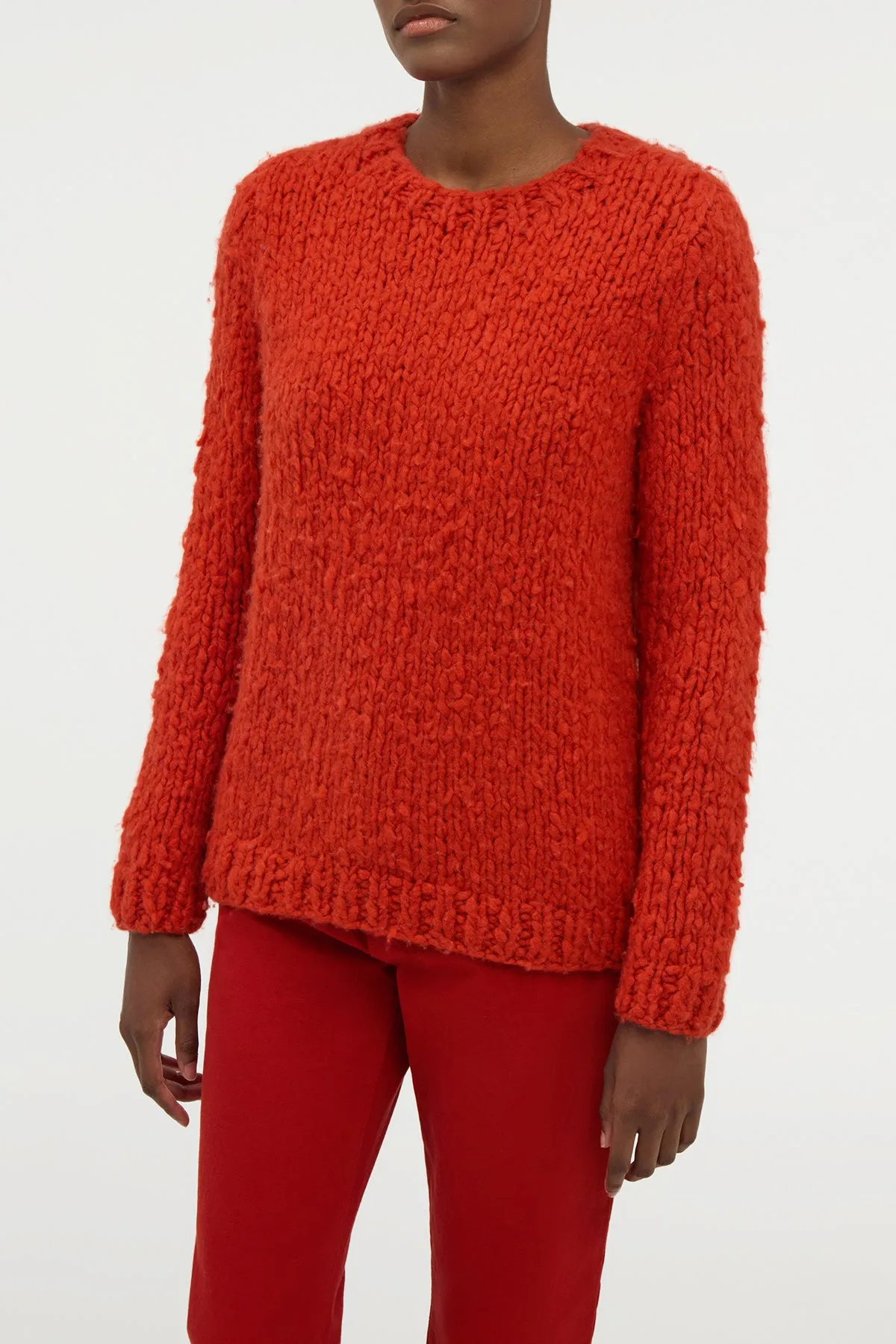 Lawrence Knit Sweater in Antelope Orange Welfat Cashmere sold by Gabriela Hearst product image thumbnail 5