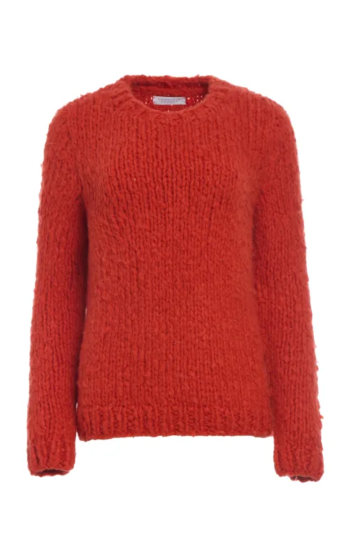 Lawrence Knit Sweater in Antelope Orange Welfat Cashmere sold by Gabriela Hearst