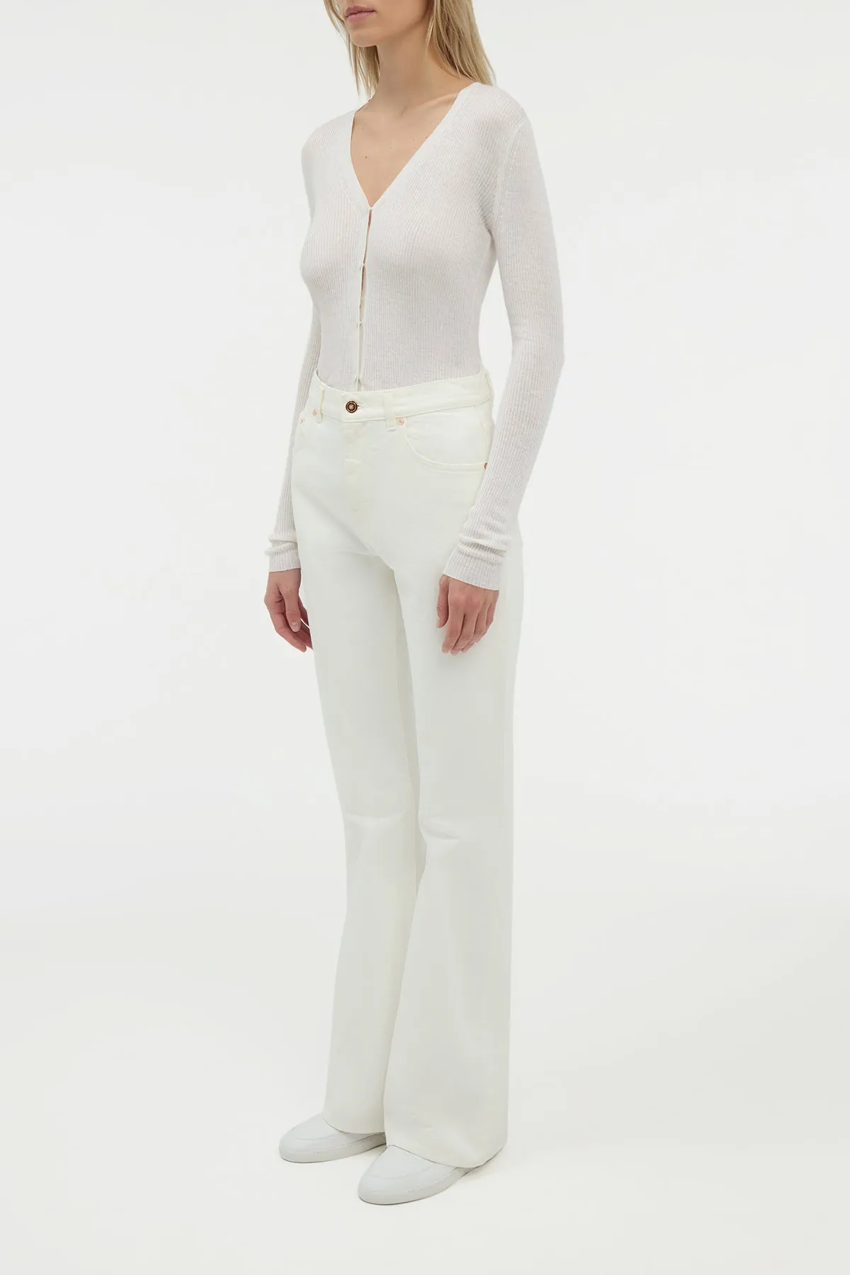 Willa Bootcut Jean in White Recycled Cotton Denim sold by Gabriela Hearst product image thumbnail 3